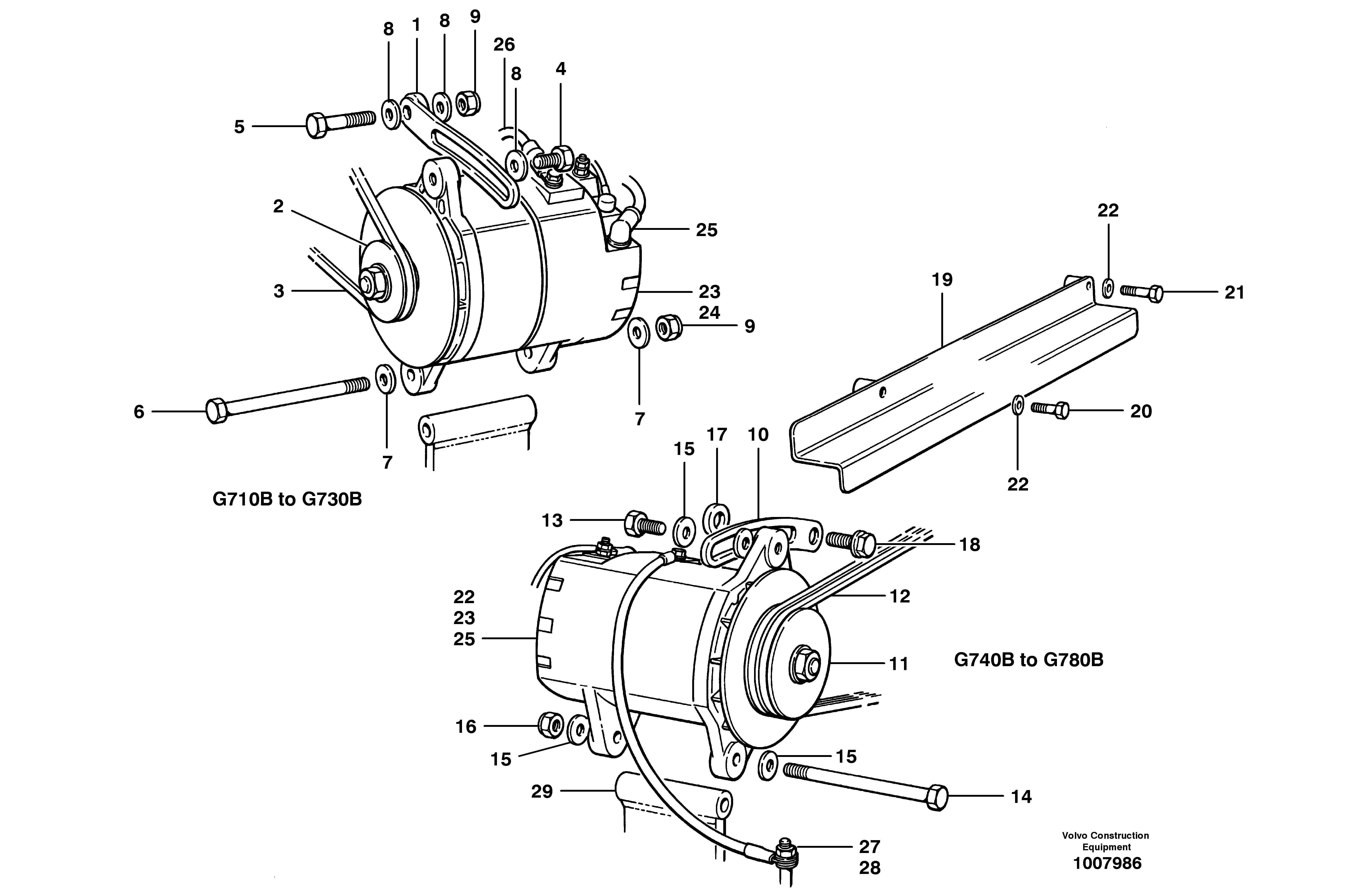 Alternator  S/N 35000, 35049, 35052 - 35060 — volvo parts diagram