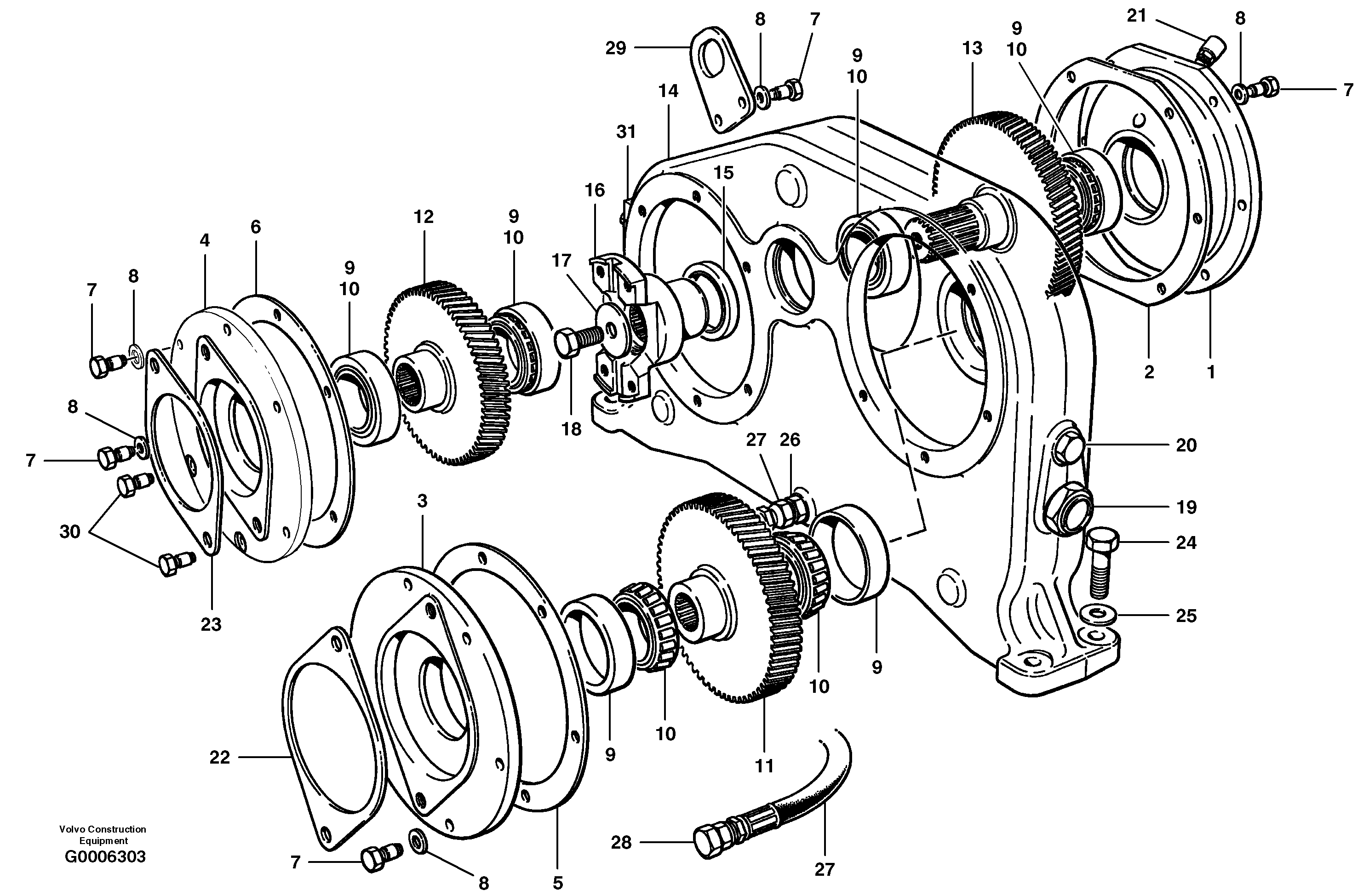 Pump gearbox - AWD  S/N 35000 - 35565 — volvo parts diagram