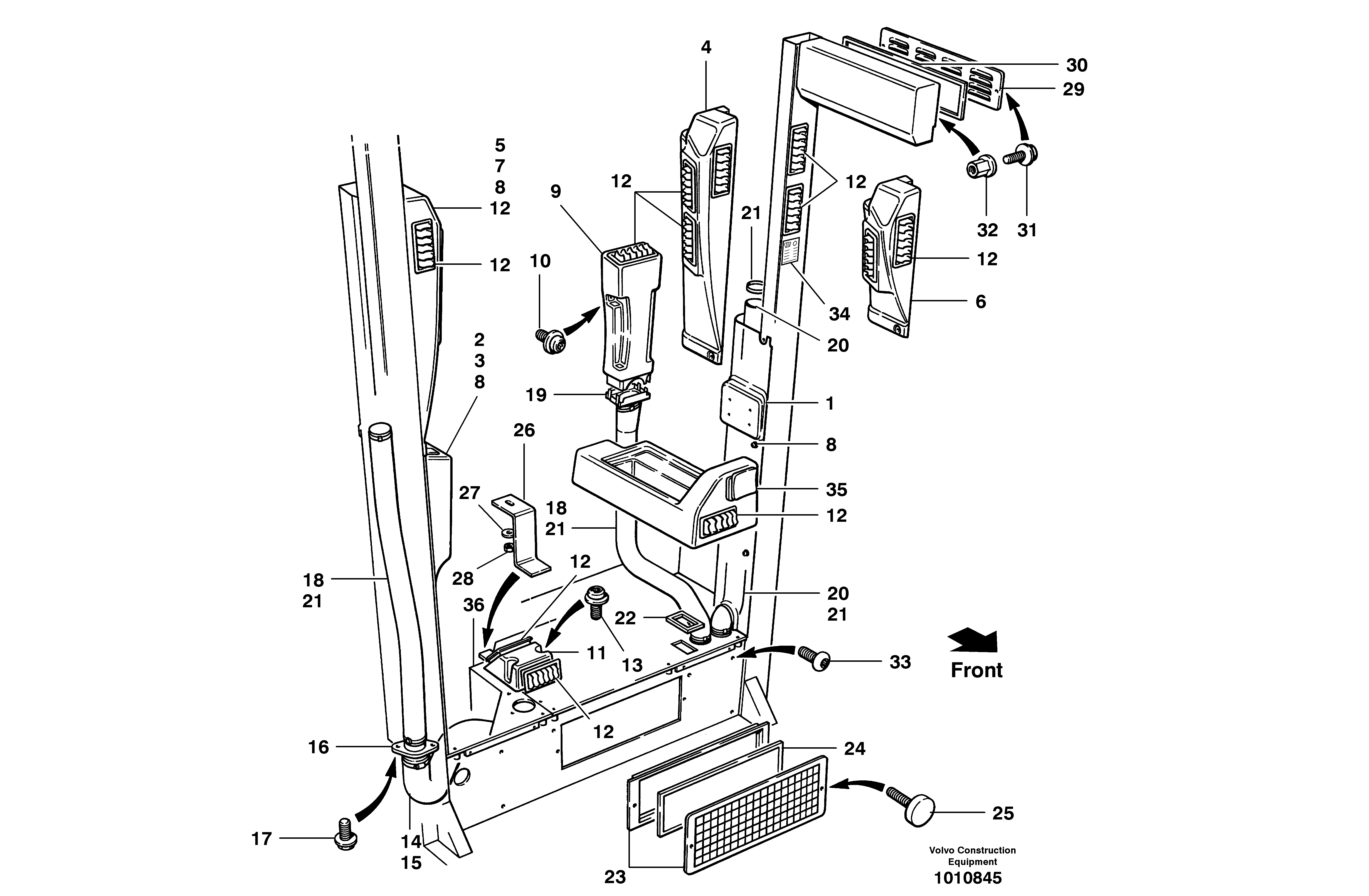 Heater and air conditioning installation - pressurized  S/N 35050, 35051, 35061 - — volvo parts diagram
