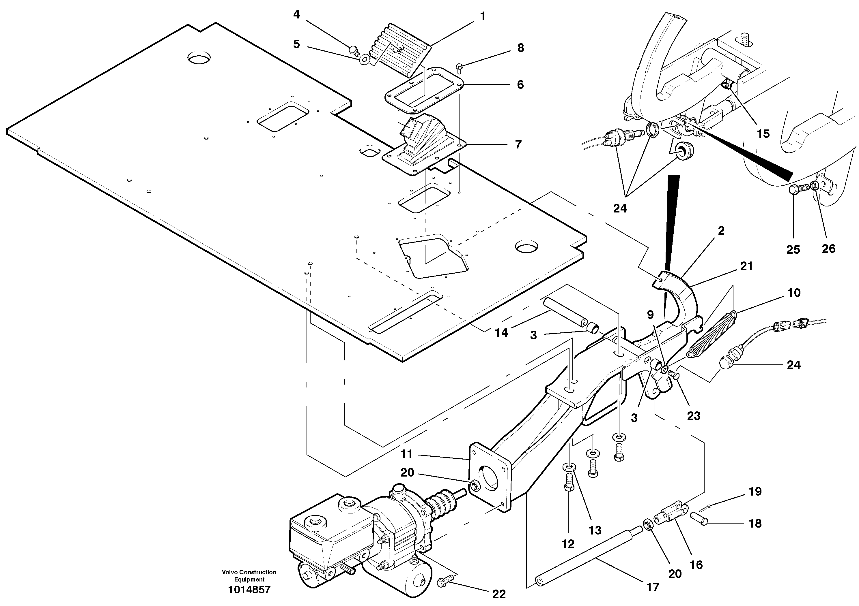 Brake linkage  S/N 36390 - — volvo parts diagram