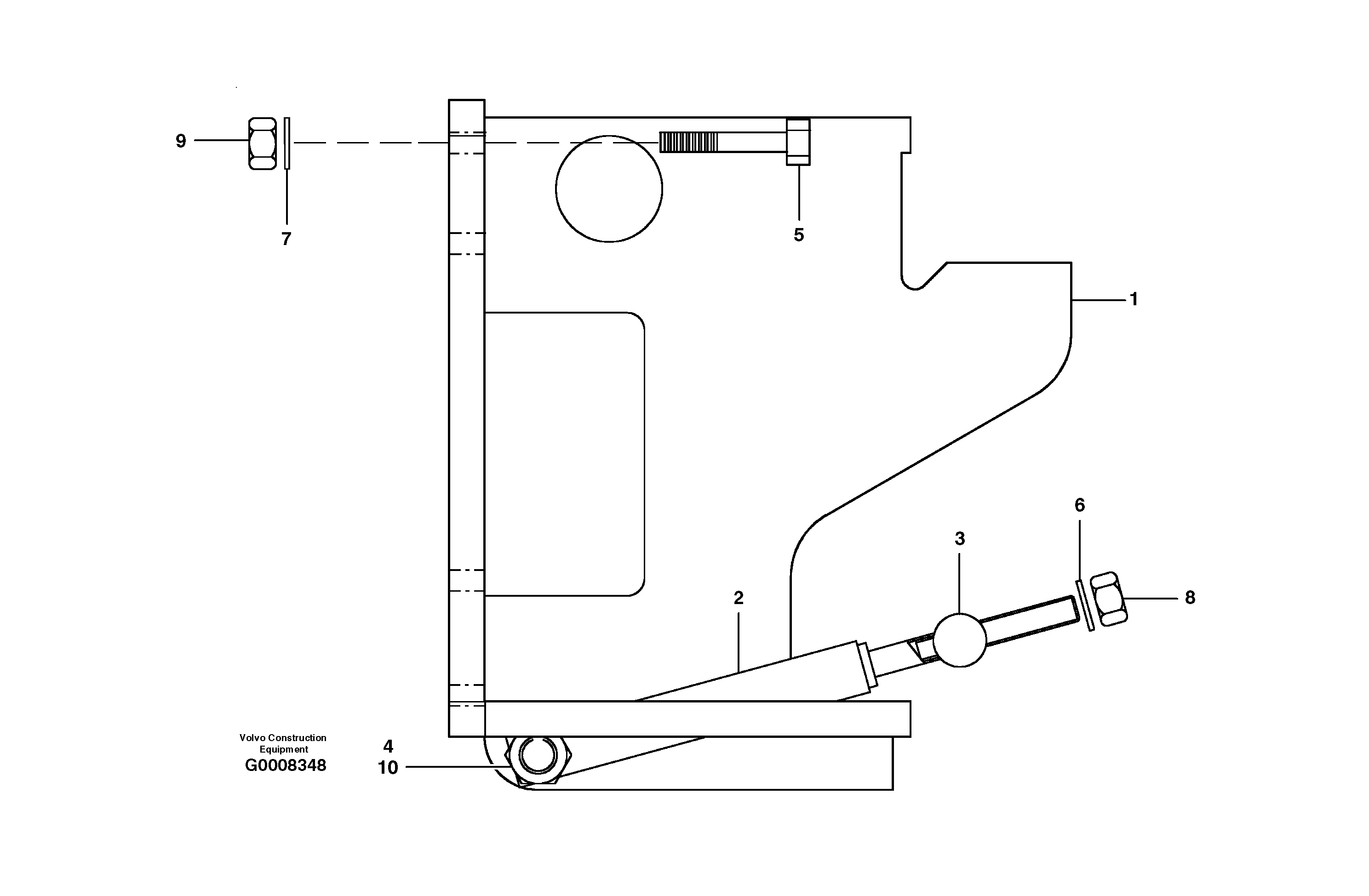 Spare wheel hanger  MODEL G780B — volvo parts diagram