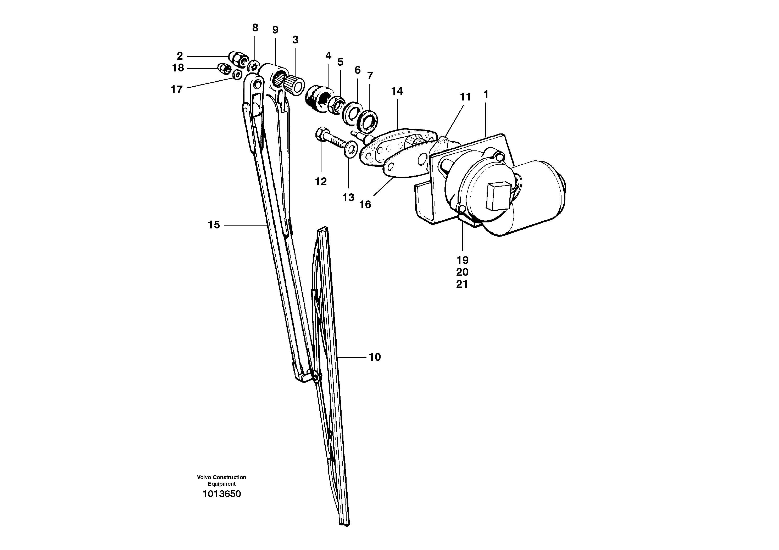 Window wiper - rear - standard cab — volvo parts diagram