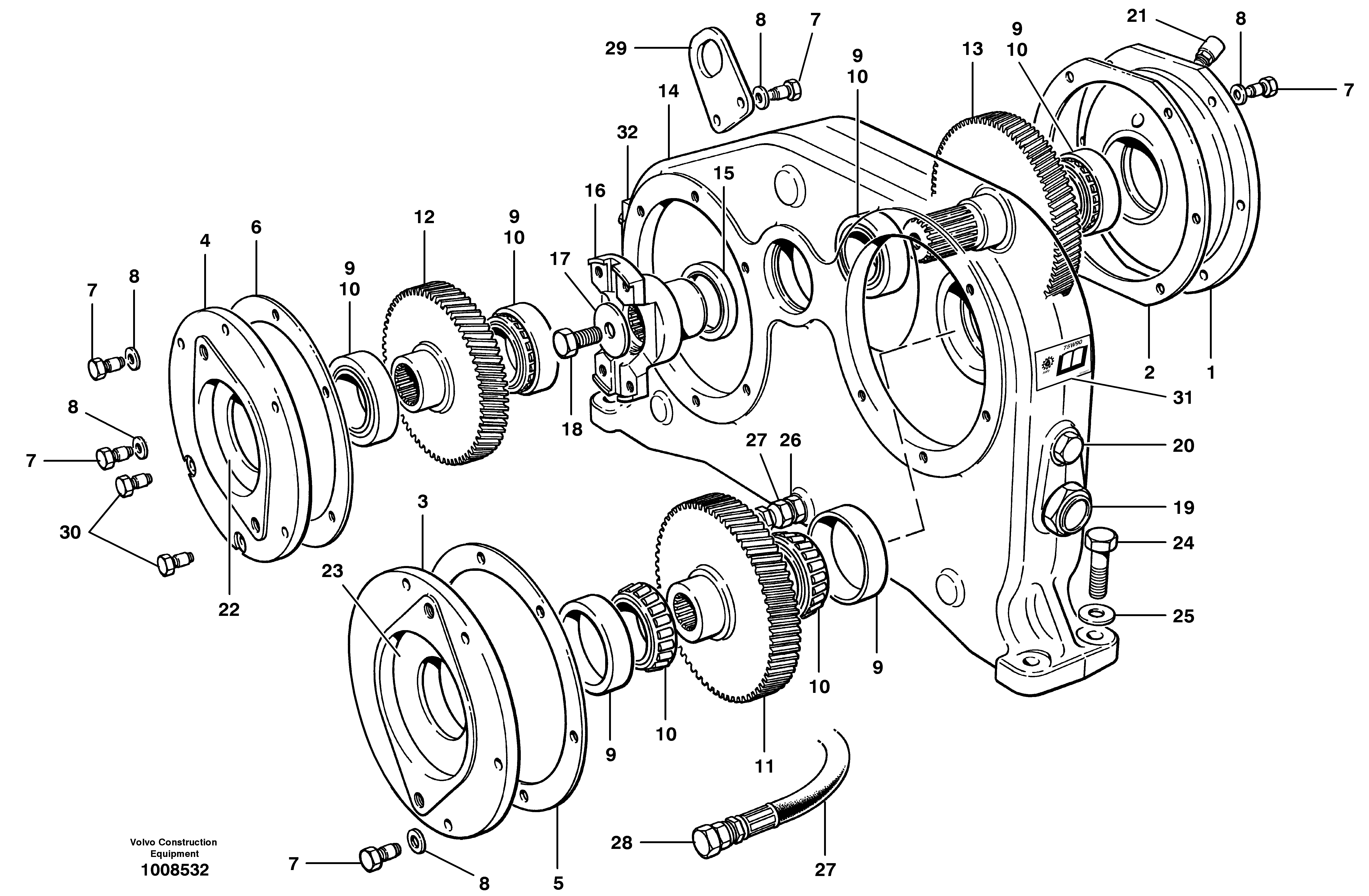 Pump gearbox - AWD  S/N 35566 - — volvo parts diagram