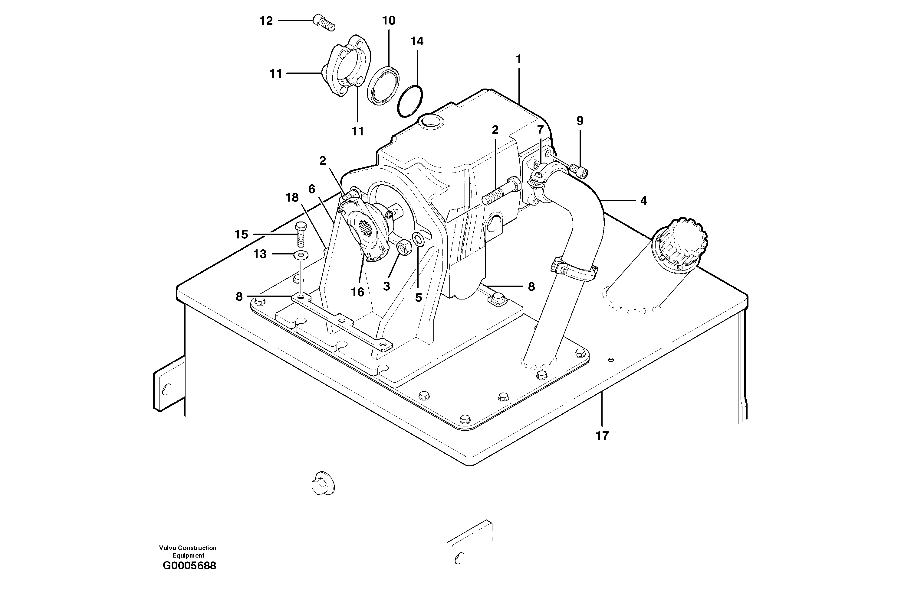 Main hydraulic pump — volvo parts diagram