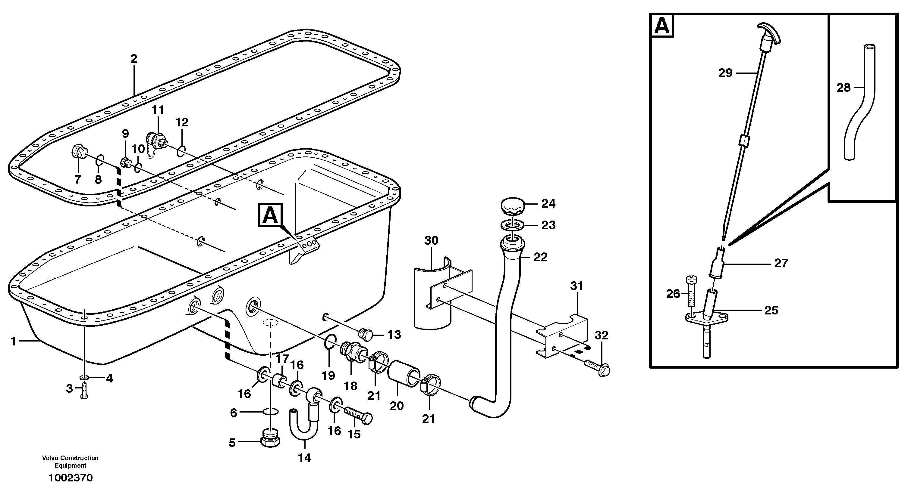 Oil sump  G740B, G746B, G780B — volvo parts diagram