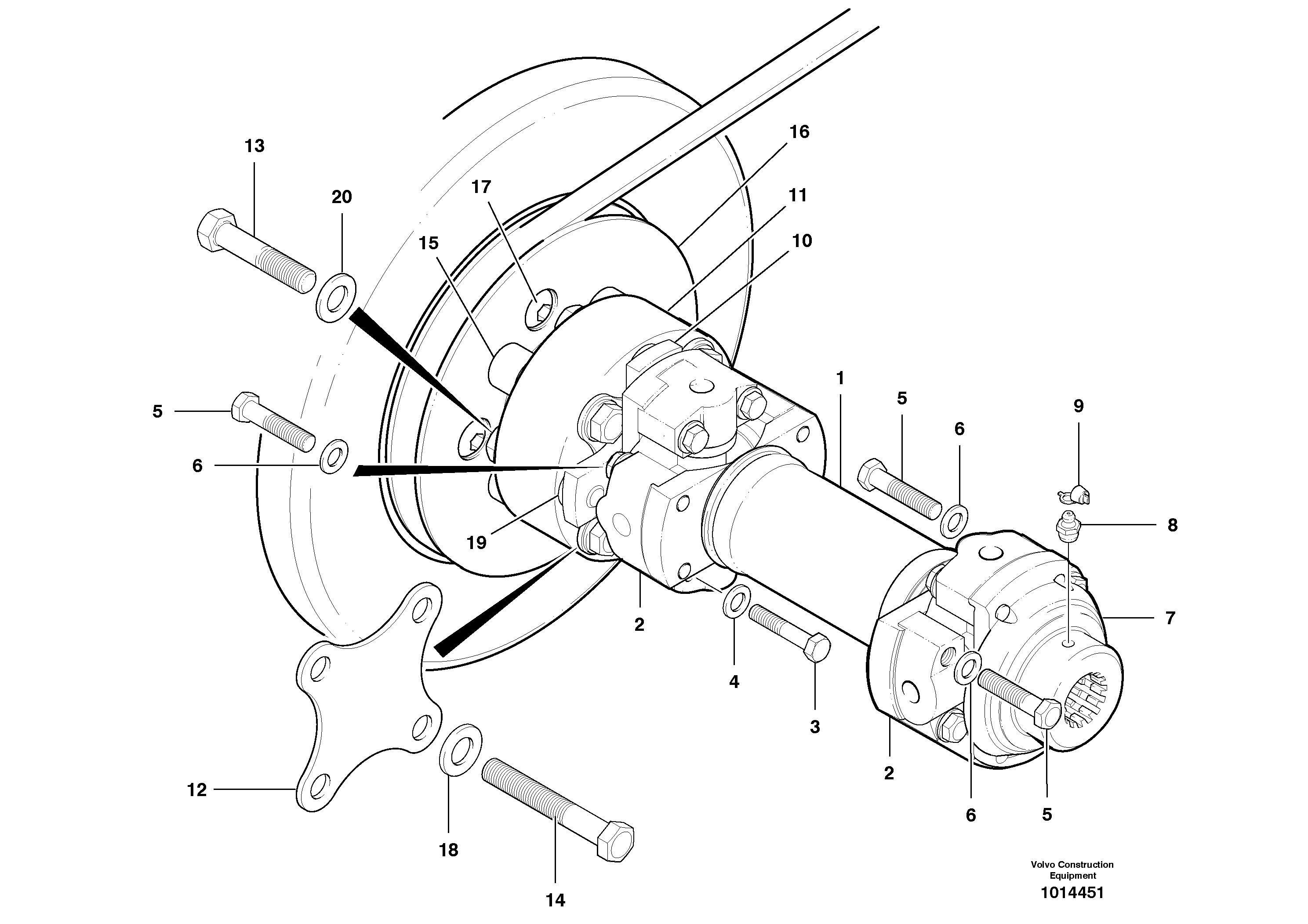 Pump drive shaft  MODEL G710B - G730B - S/N 37642 - — volvo parts diagram