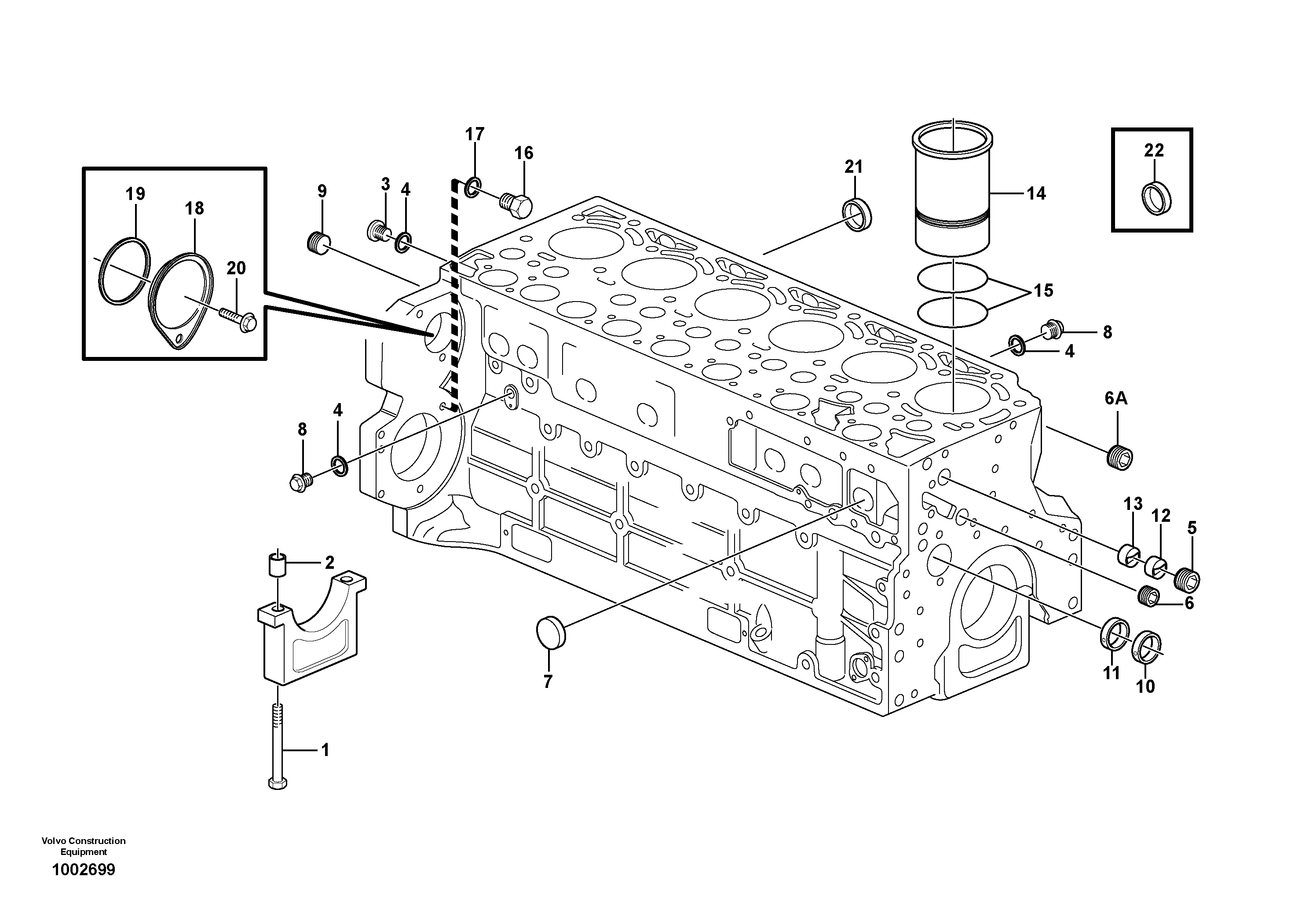 Cylinder block  G710B, G720B, G726B, G730B — volvo parts diagram
