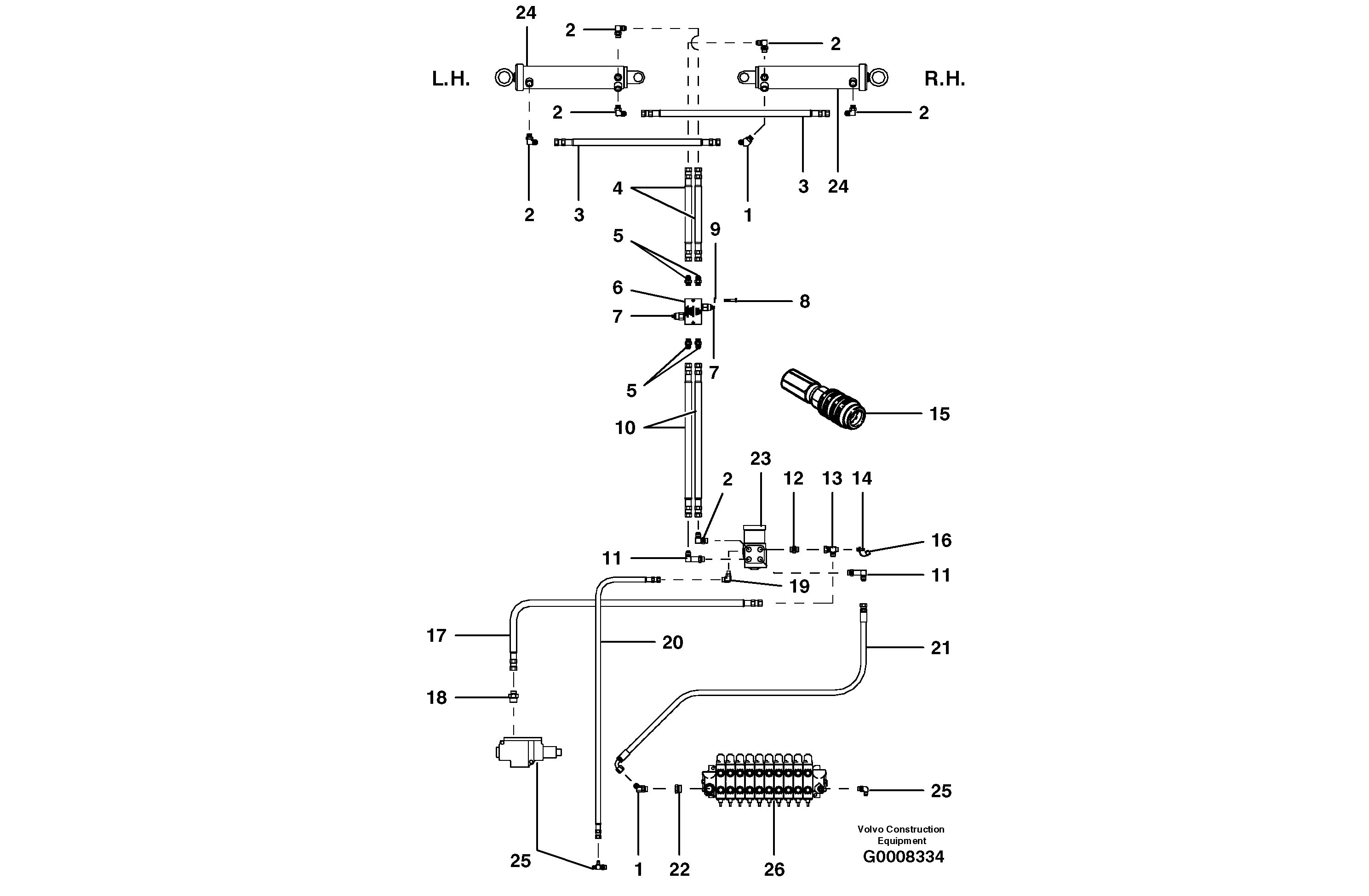 Steering circuit - main - AWD — volvo parts diagram