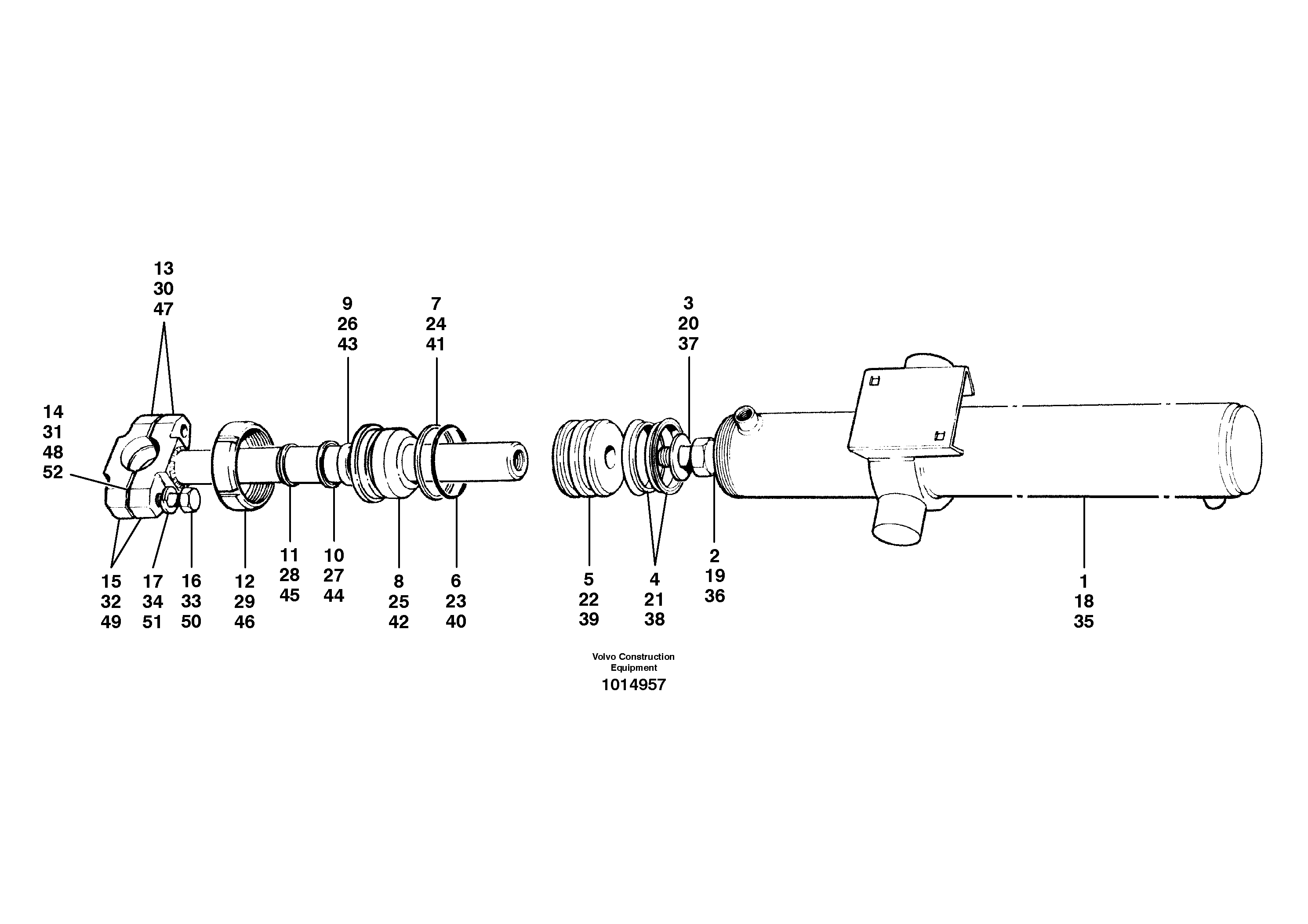 Blade lift cylinders  S/N 35050, 35051, 35061 - — volvo parts diagram