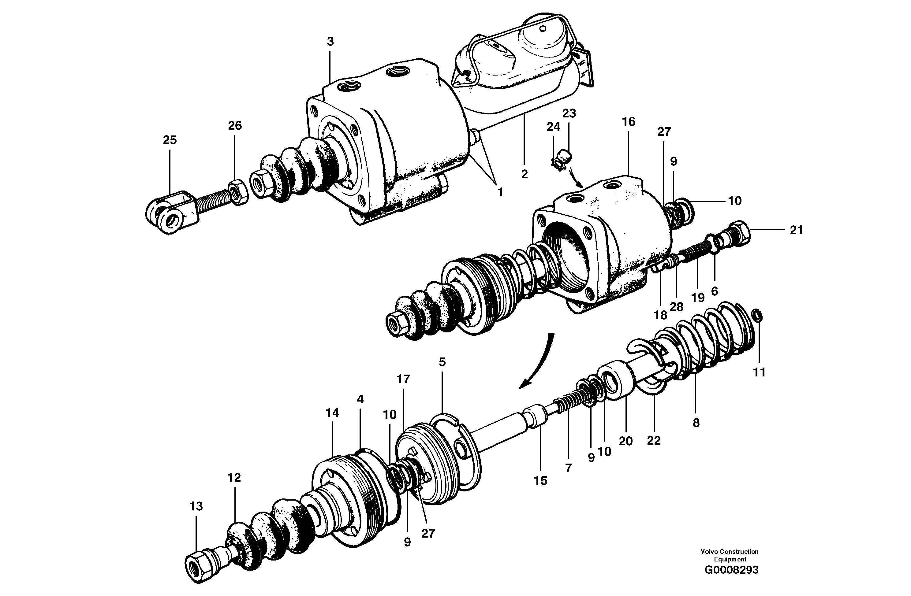 Clutch booster — volvo parts diagram