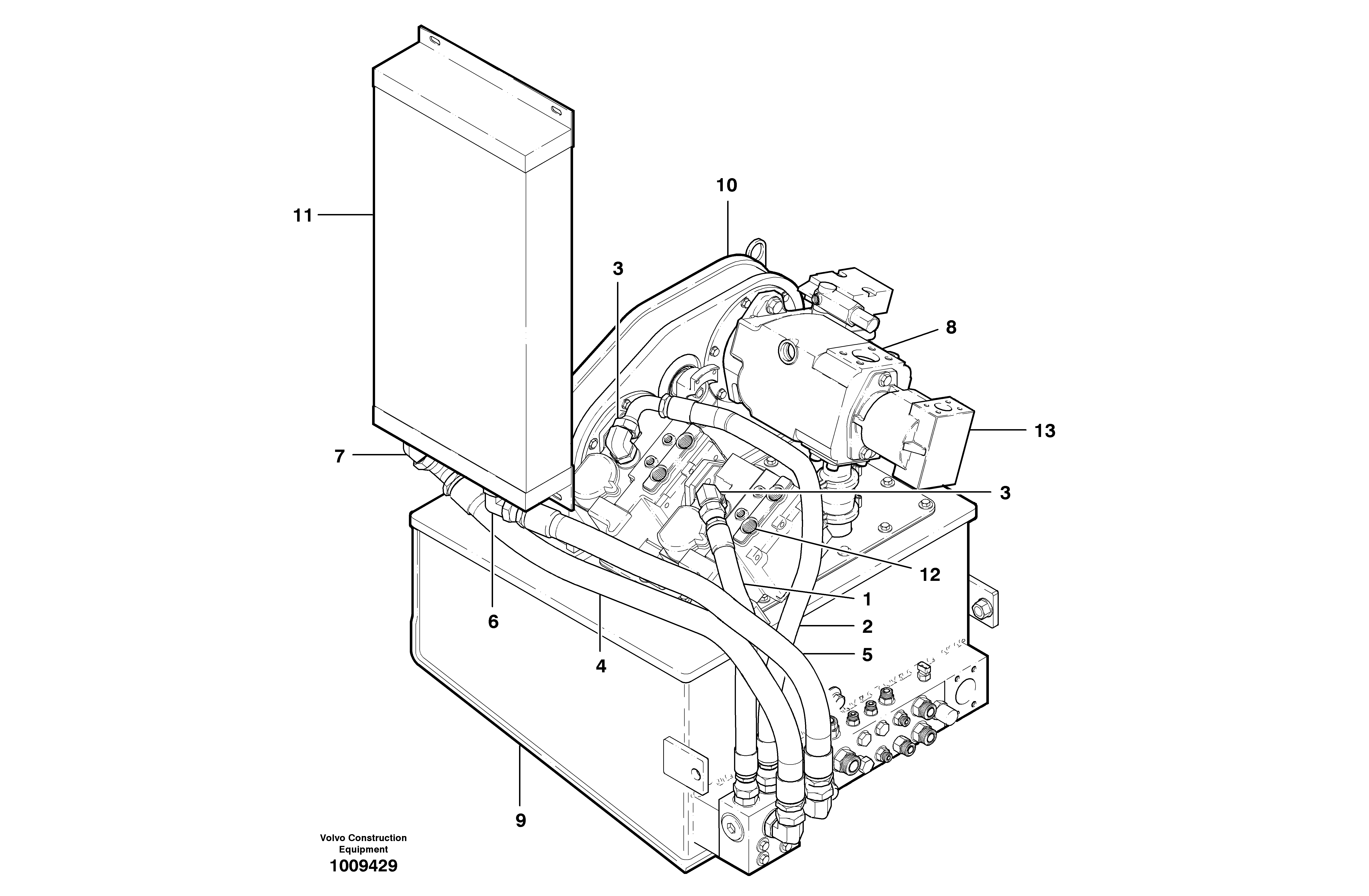 Hydraulic oil cooler circuit - AWD — volvo parts diagram