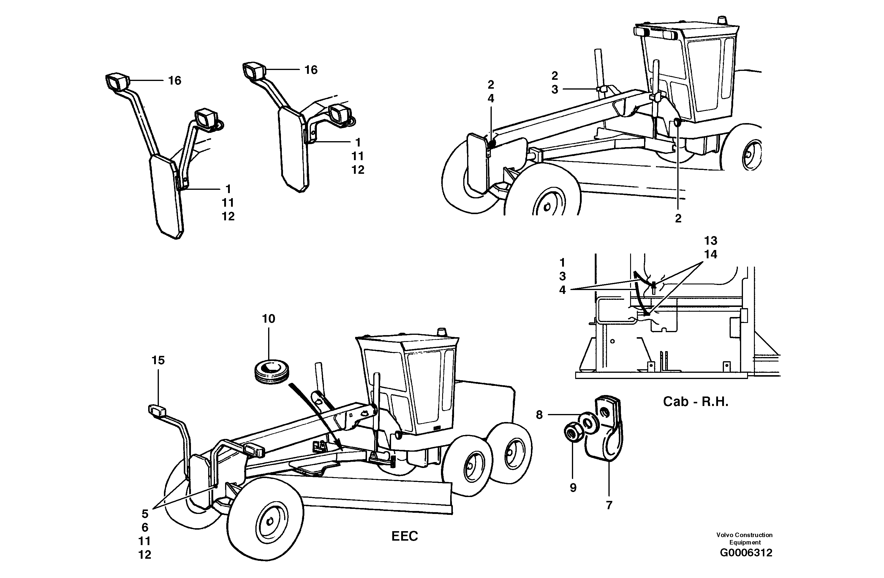 Wiring harness - front  S/N 35050, 35051, 35061 - — volvo parts diagram