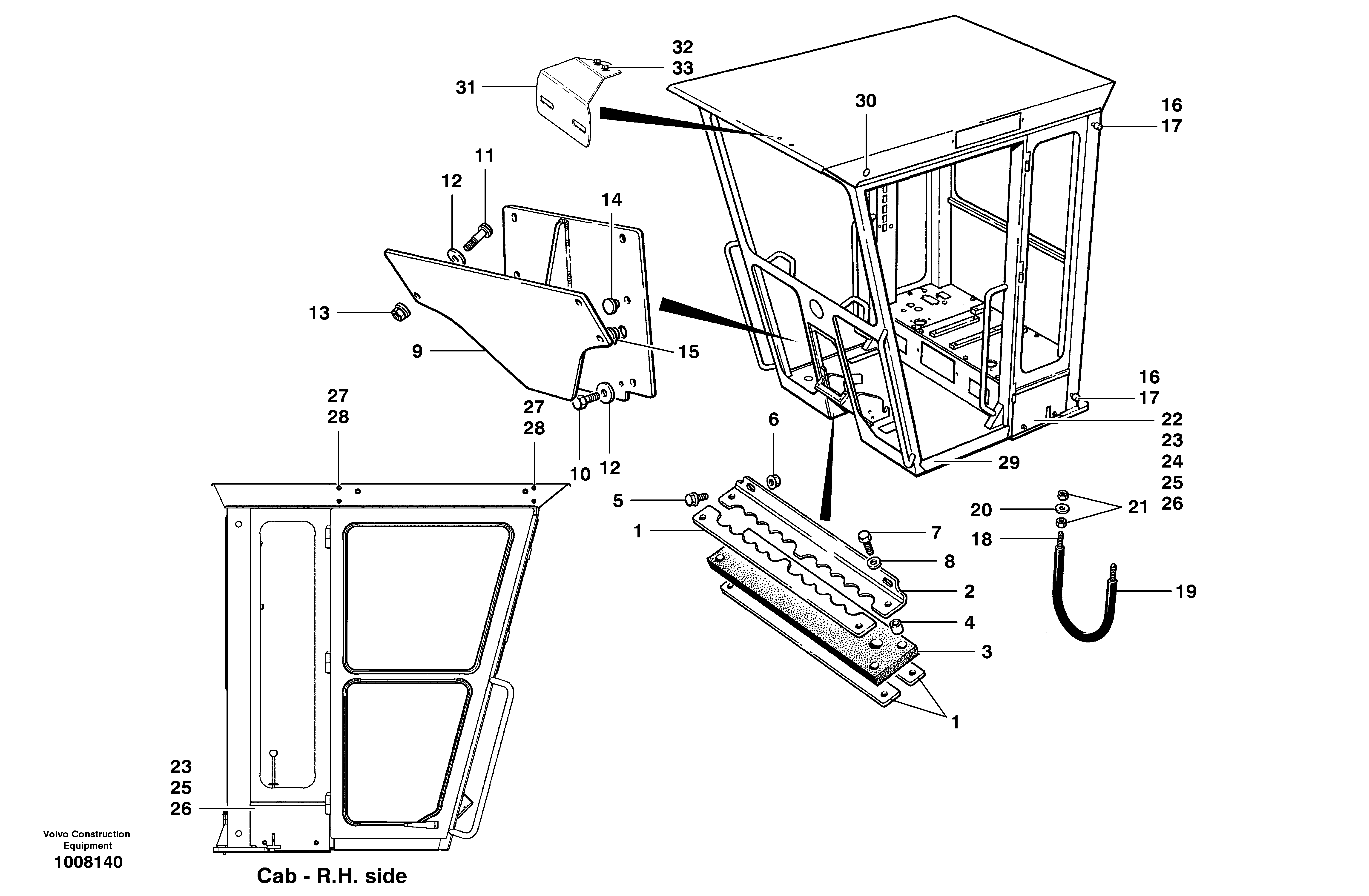 Cab - External parts — volvo parts diagram