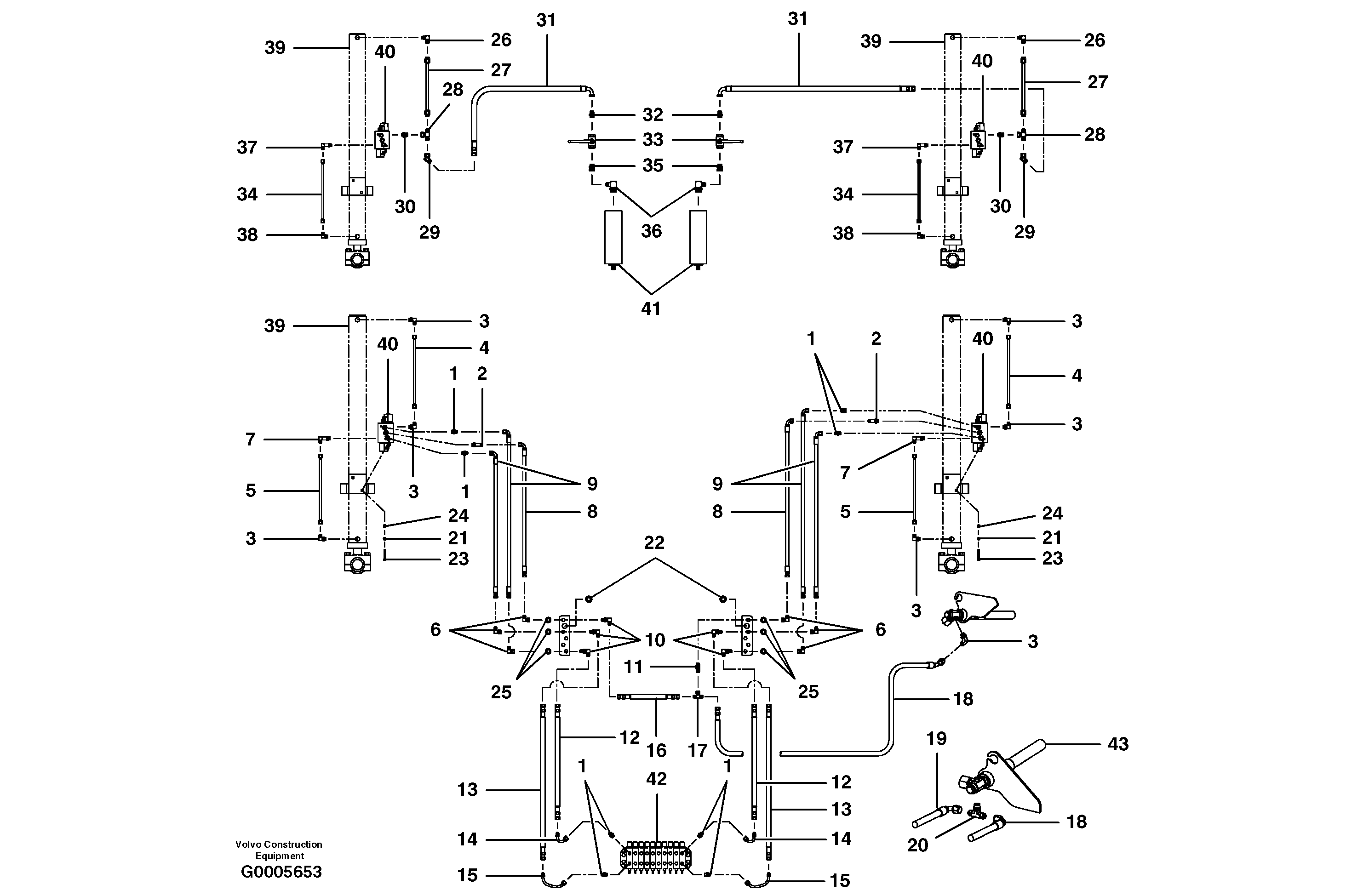 Blade lift ciruit - float valve — volvo parts diagram