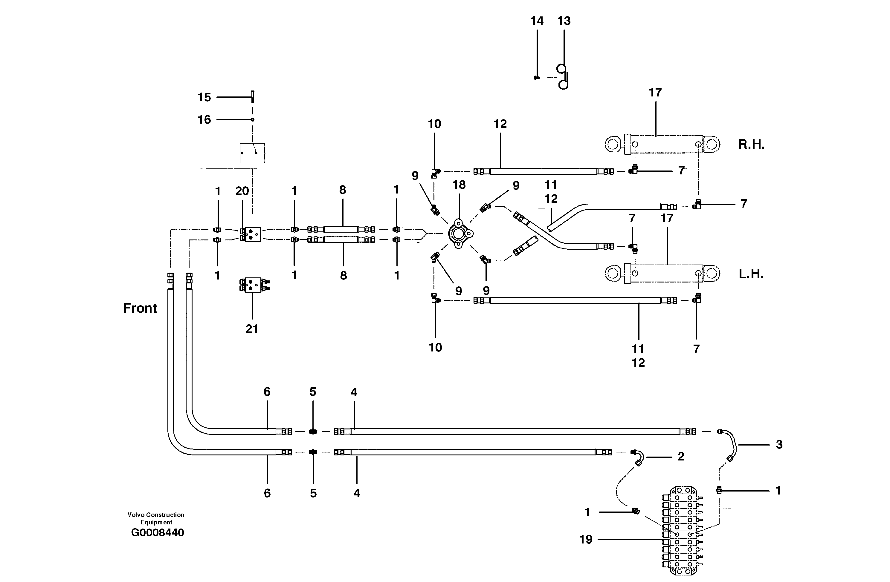 Circle turn circuit — volvo parts diagram