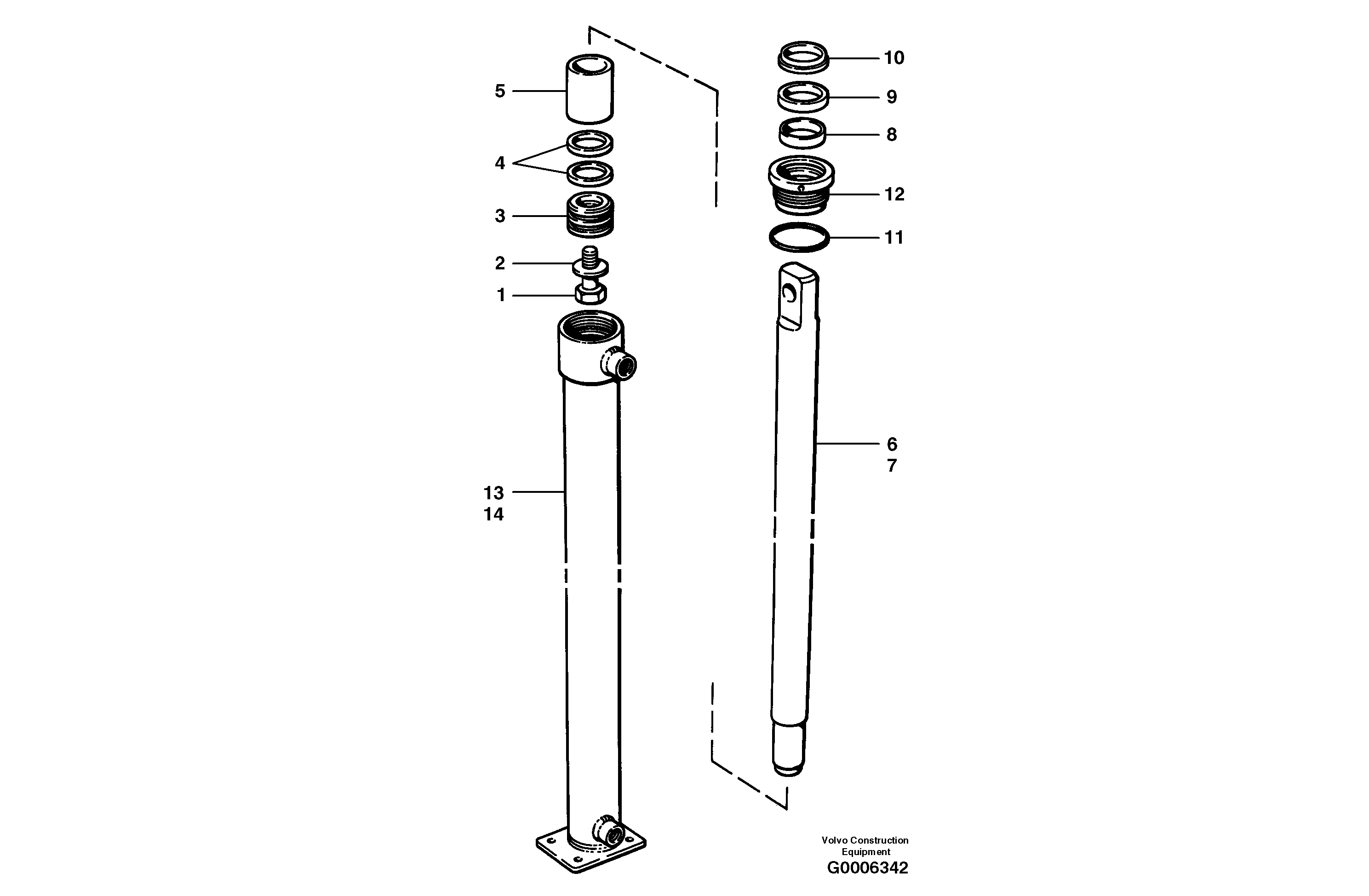 Wing slide cylinder — volvo parts diagram