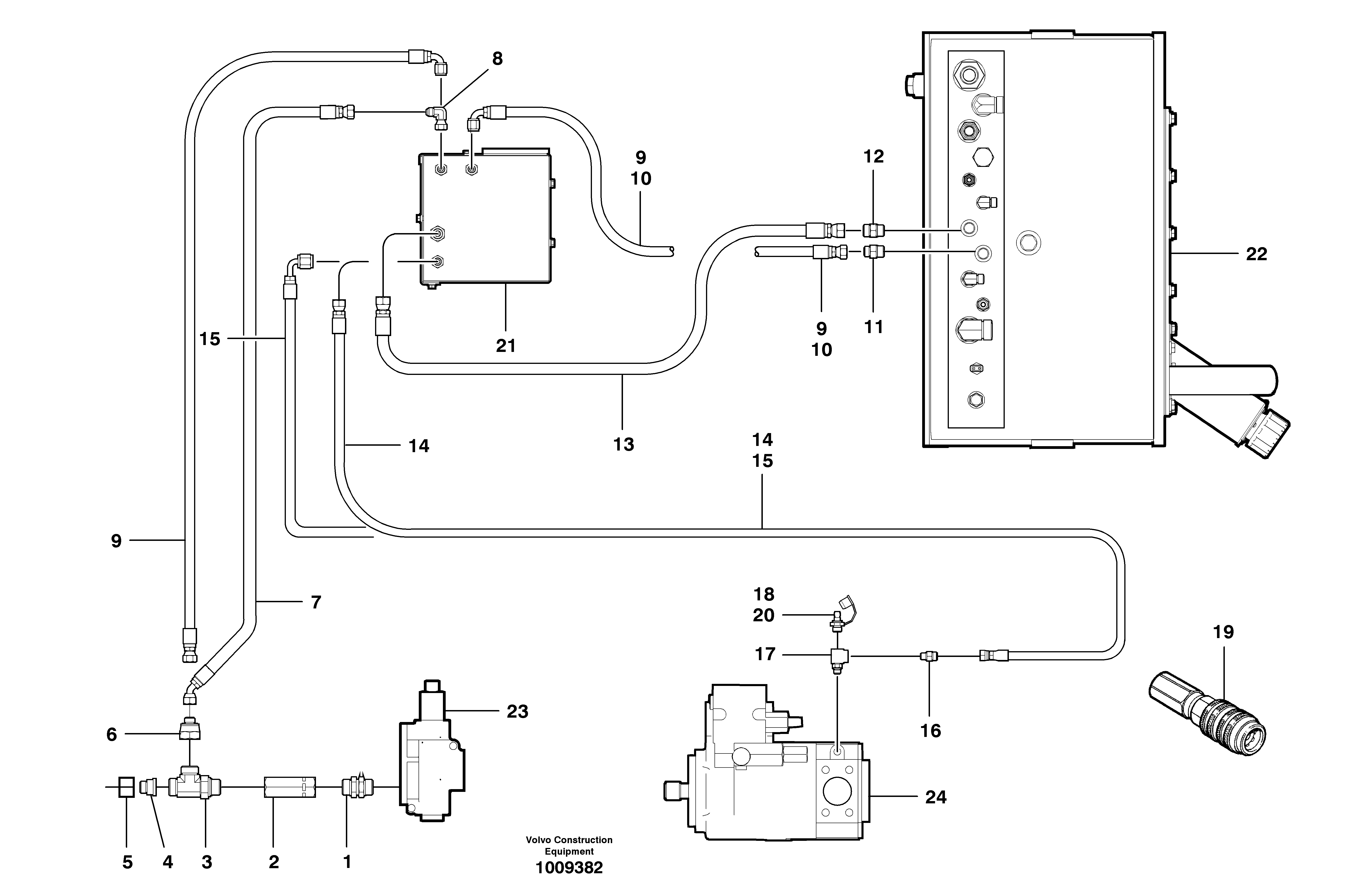 Supplemental steering circuit - standard  S/N 36078 - — volvo parts diagram