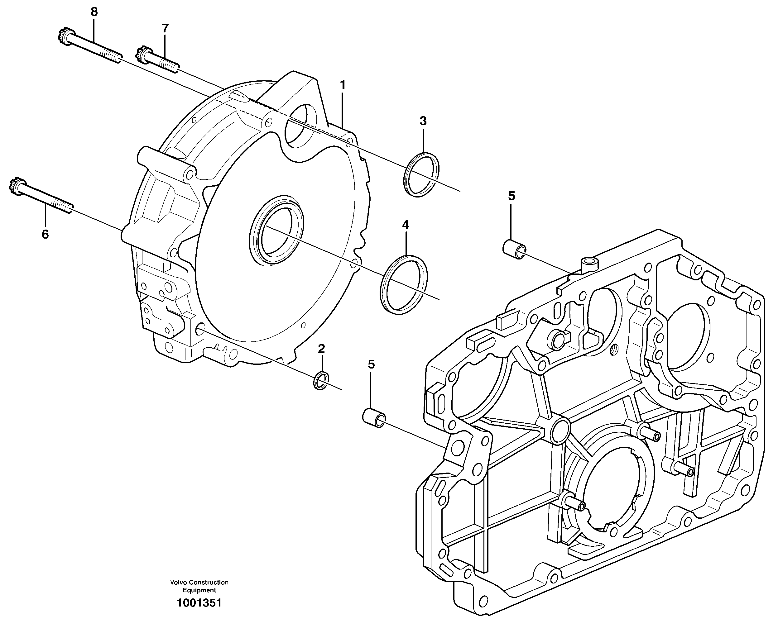 Flywheel housing  G720B, G726B, G730 — volvo parts diagram