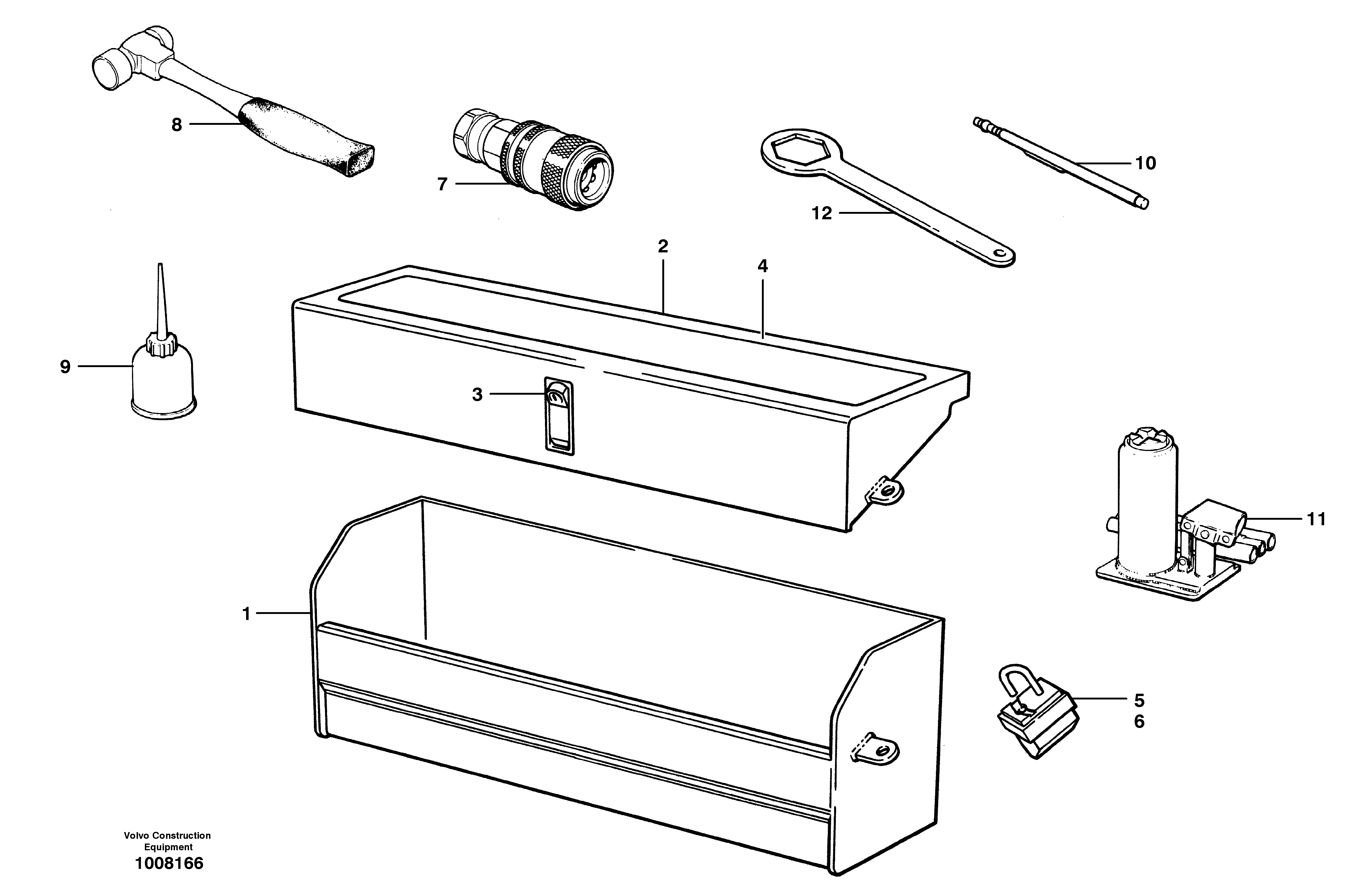 Toolbox, Tools and paint  S/N 35050, 35051, 35061 - — volvo parts diagram
