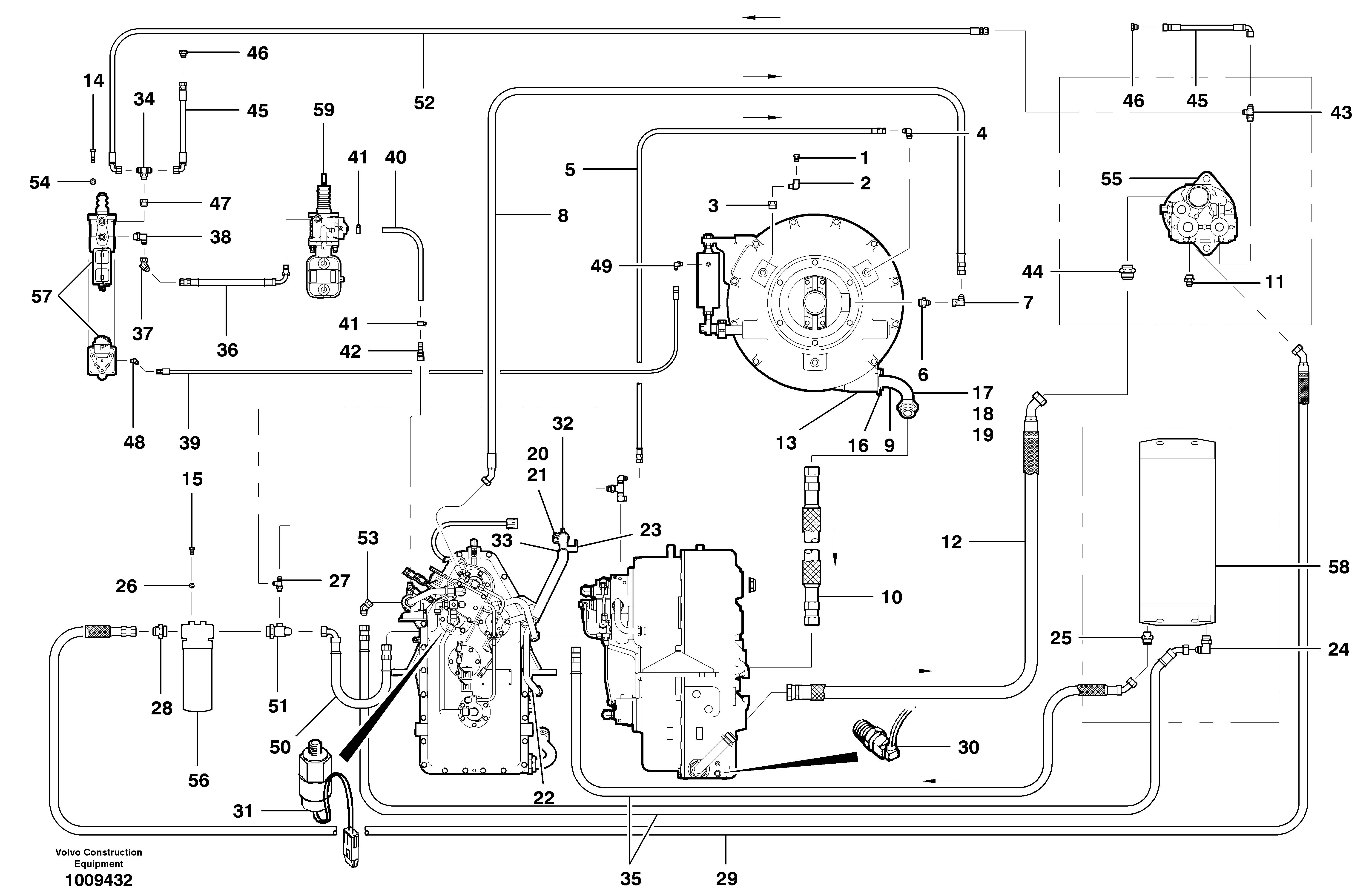 Transmission hydraulic circuit  MODEL G710B - G730B - S/N 35000 - 36077 — volvo parts diagram