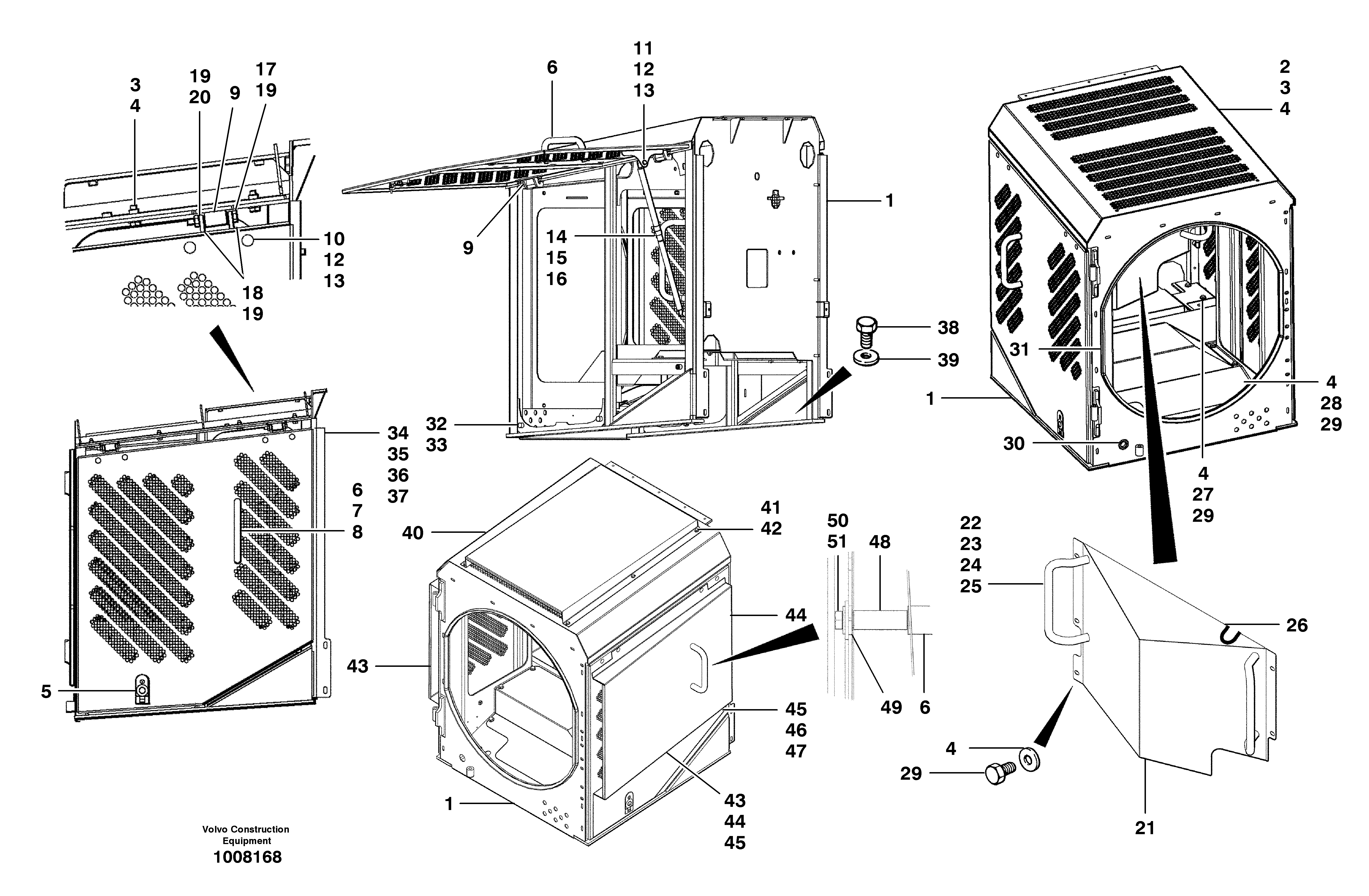 Radiator housing  MODEL G740B - G780B S/N 35050, 35051, 35061 - 35861 — volvo parts diagram