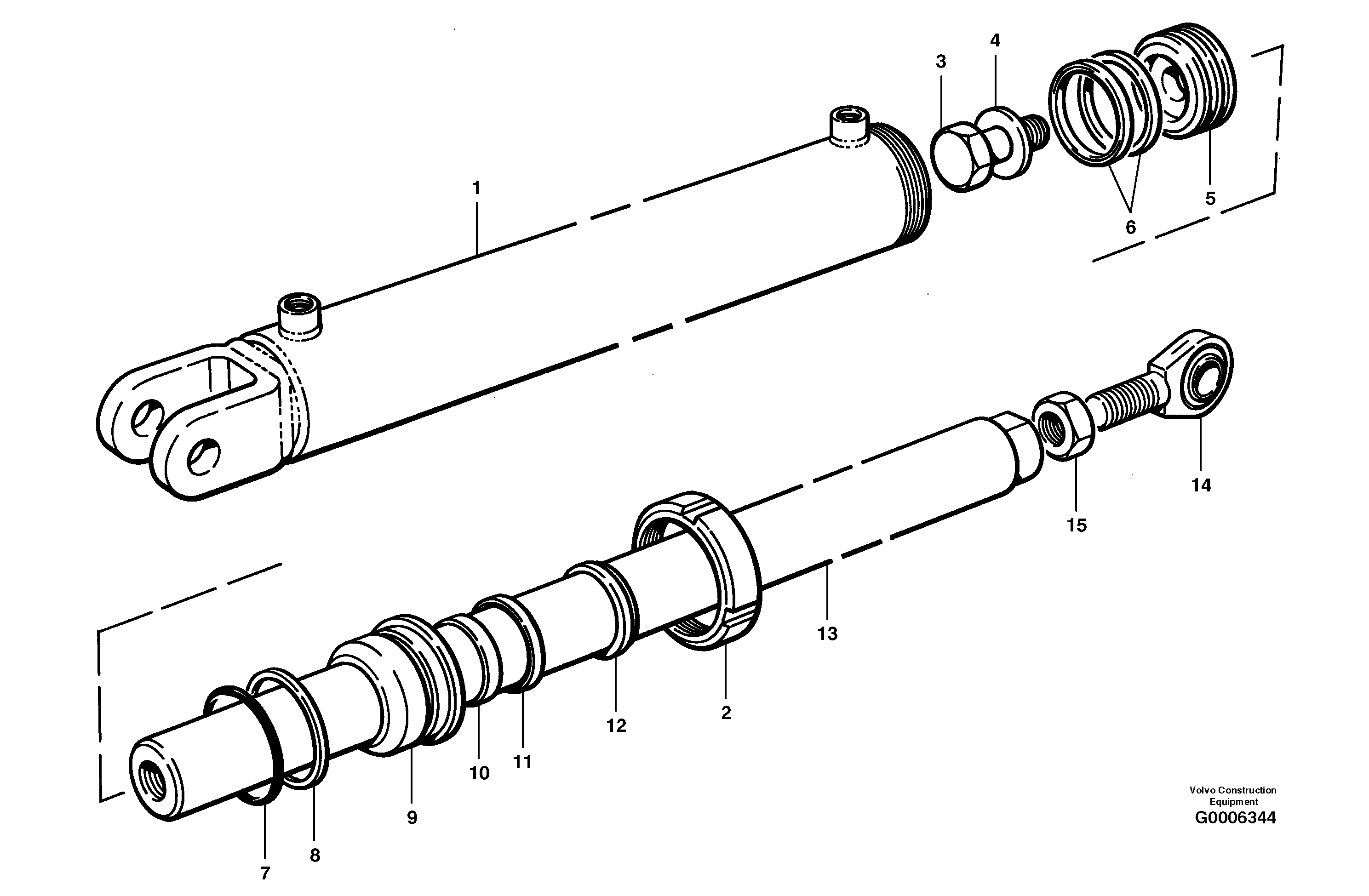 Wing lift cylinder — volvo parts diagram