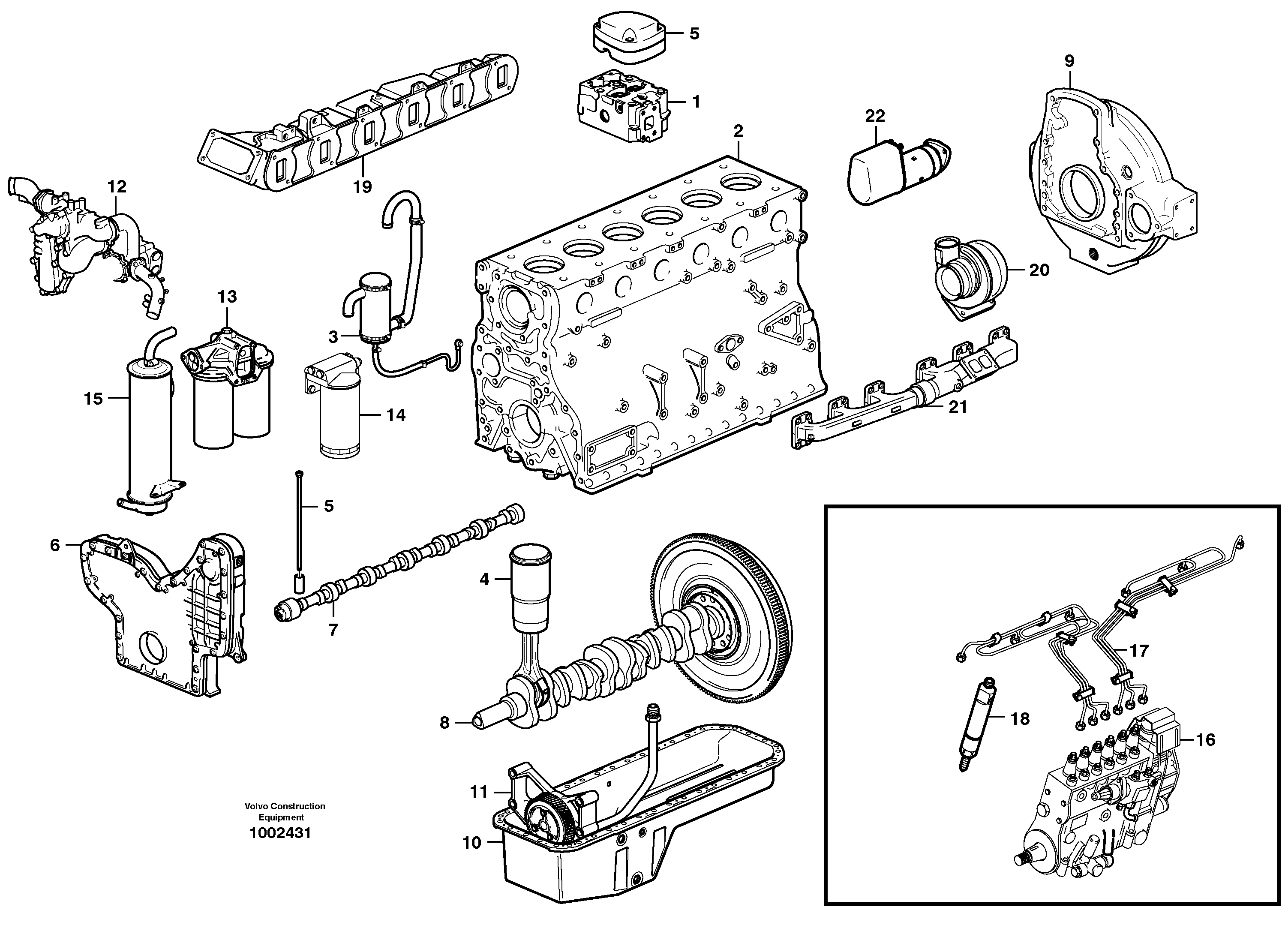 Engine  G740B, G746B, G780B — volvo parts diagram