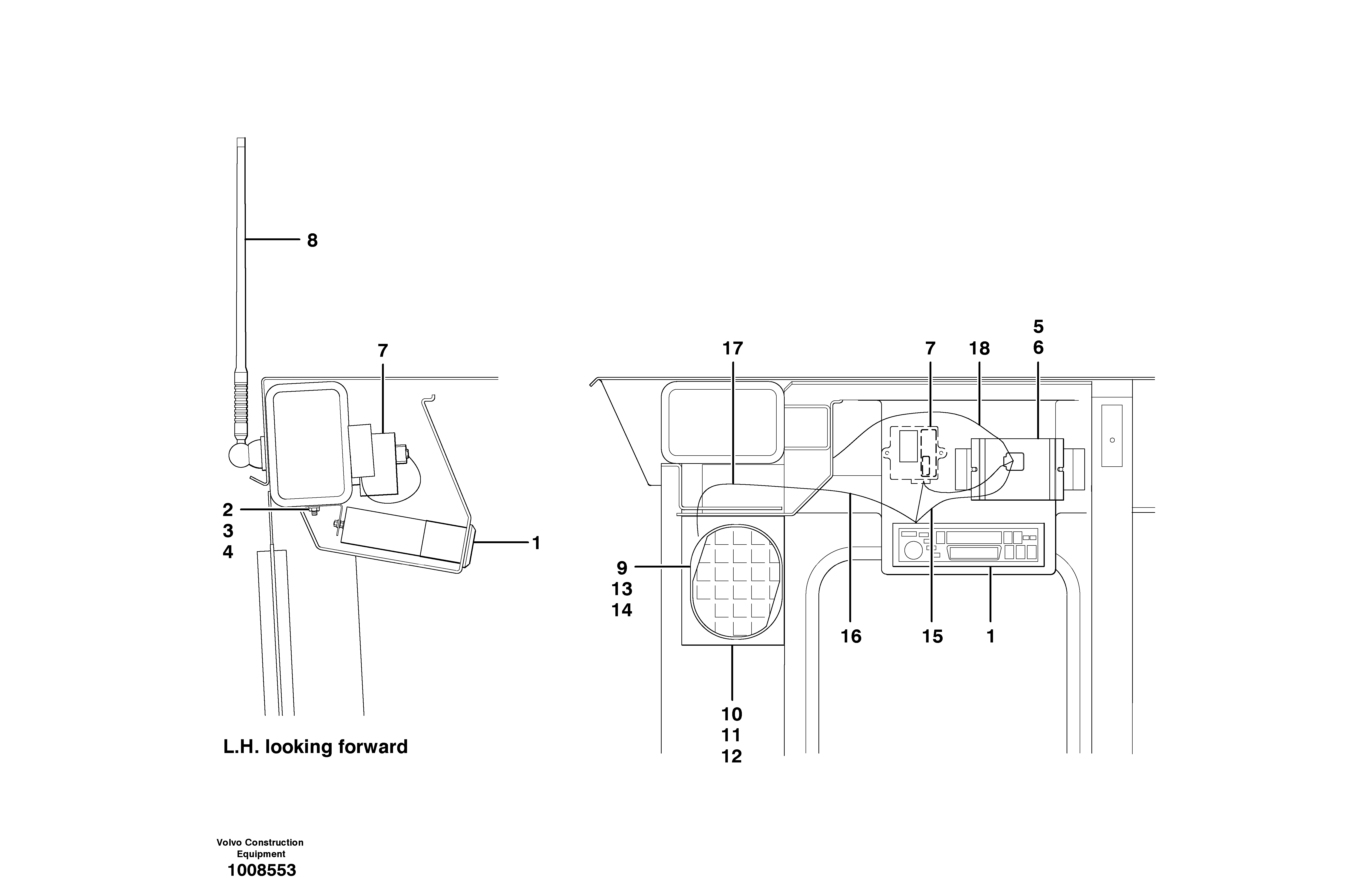 Radio/cassette player  S/N'S 35000 - 35520 — volvo parts diagram