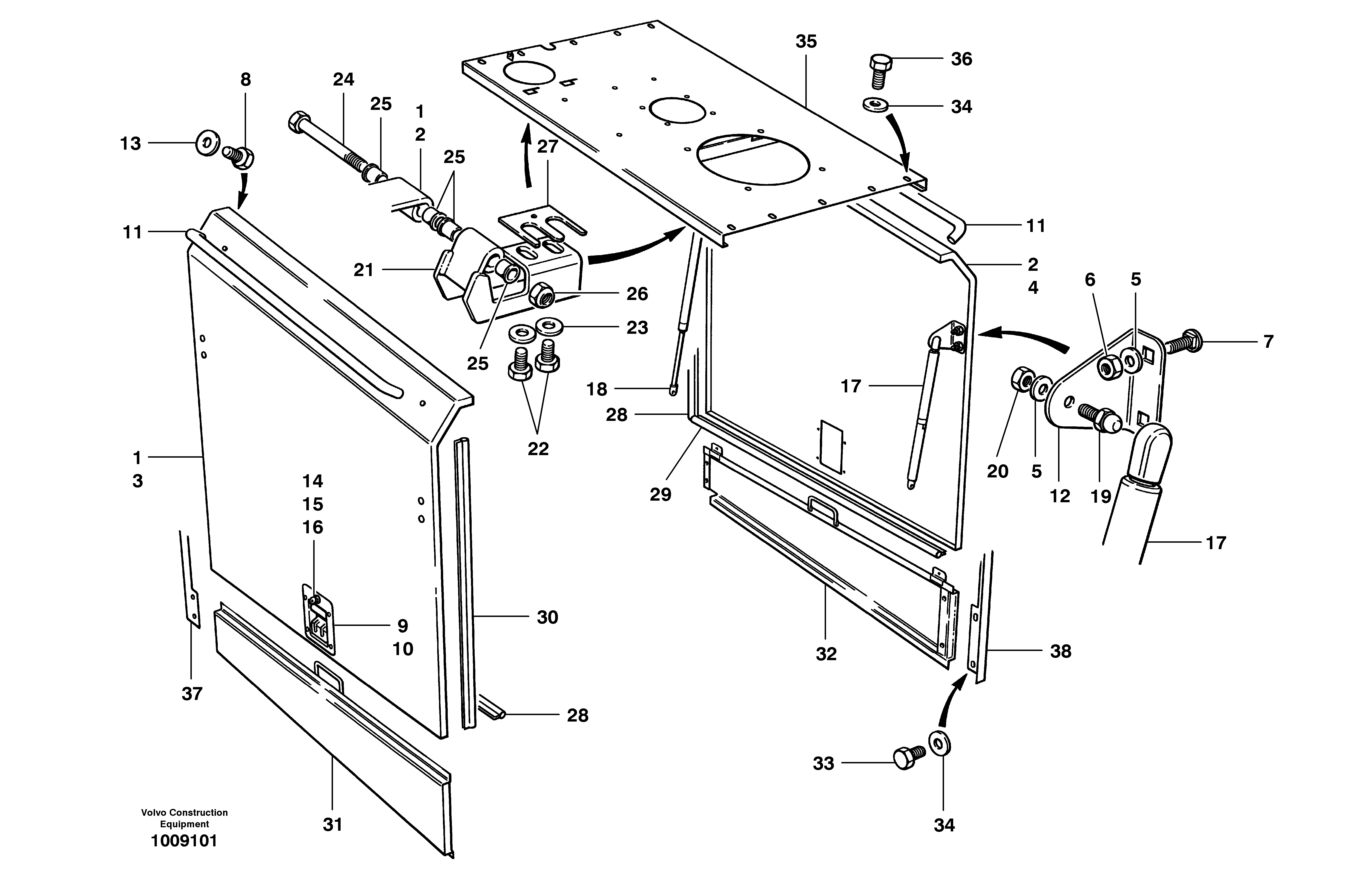 Engine cowl  MODEL G740B - G780B — volvo parts diagram