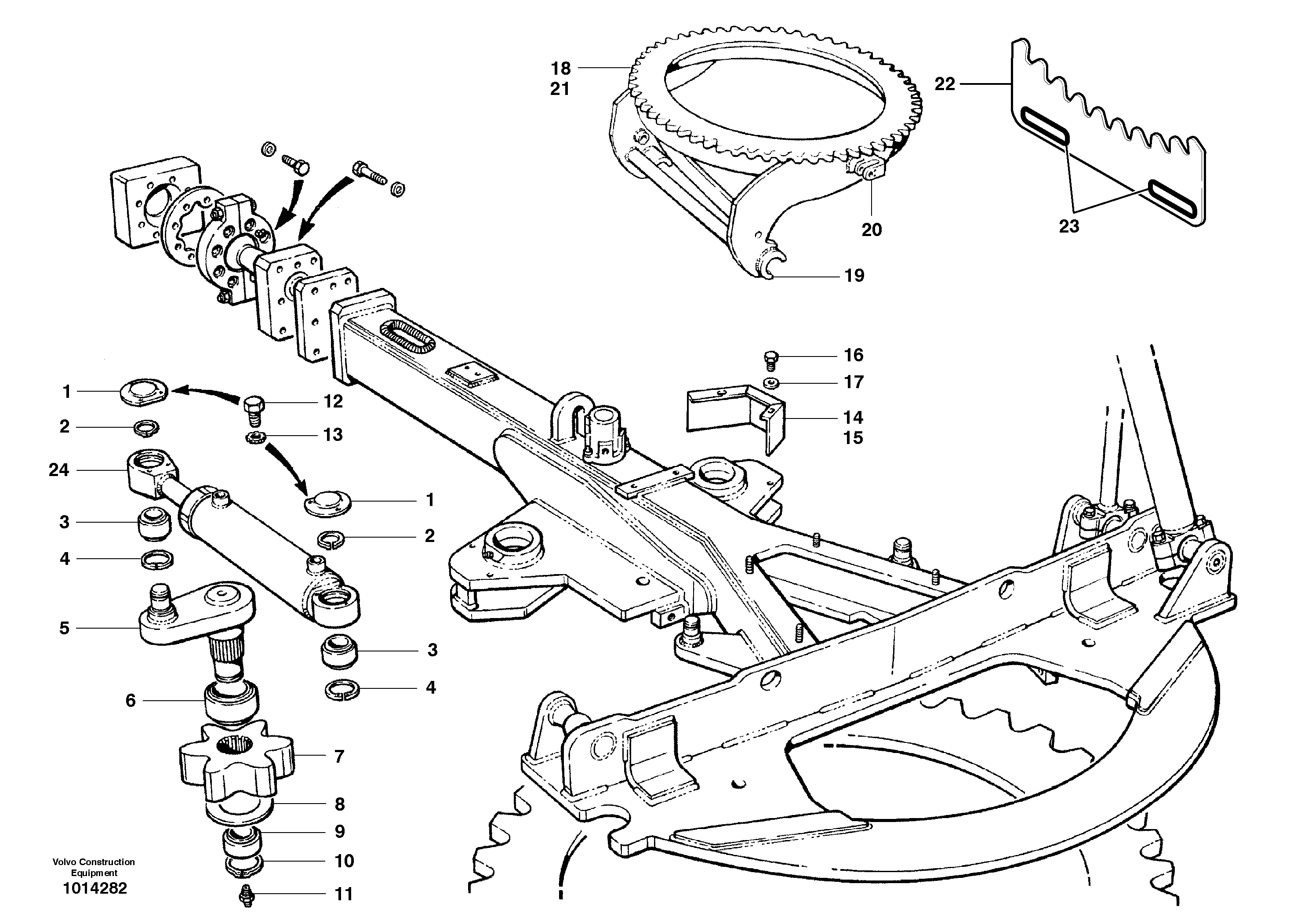 Circle turn - front  MODEL G710B - G746B, S/N 35050, 35051, 35061 - — volvo parts diagram