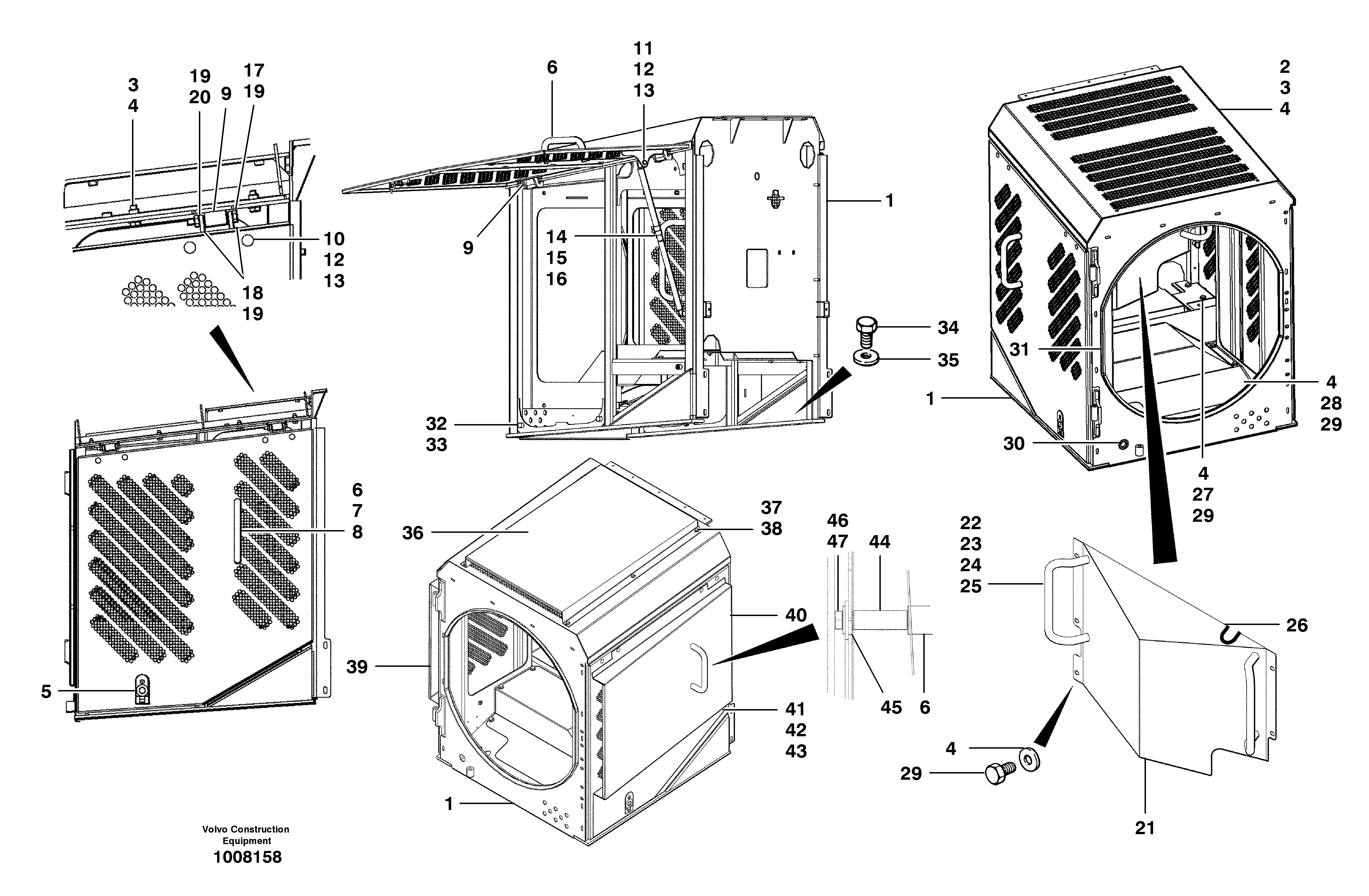 Radiator housing  MODEL G740B - G780B S/N 36787 - — volvo parts diagram