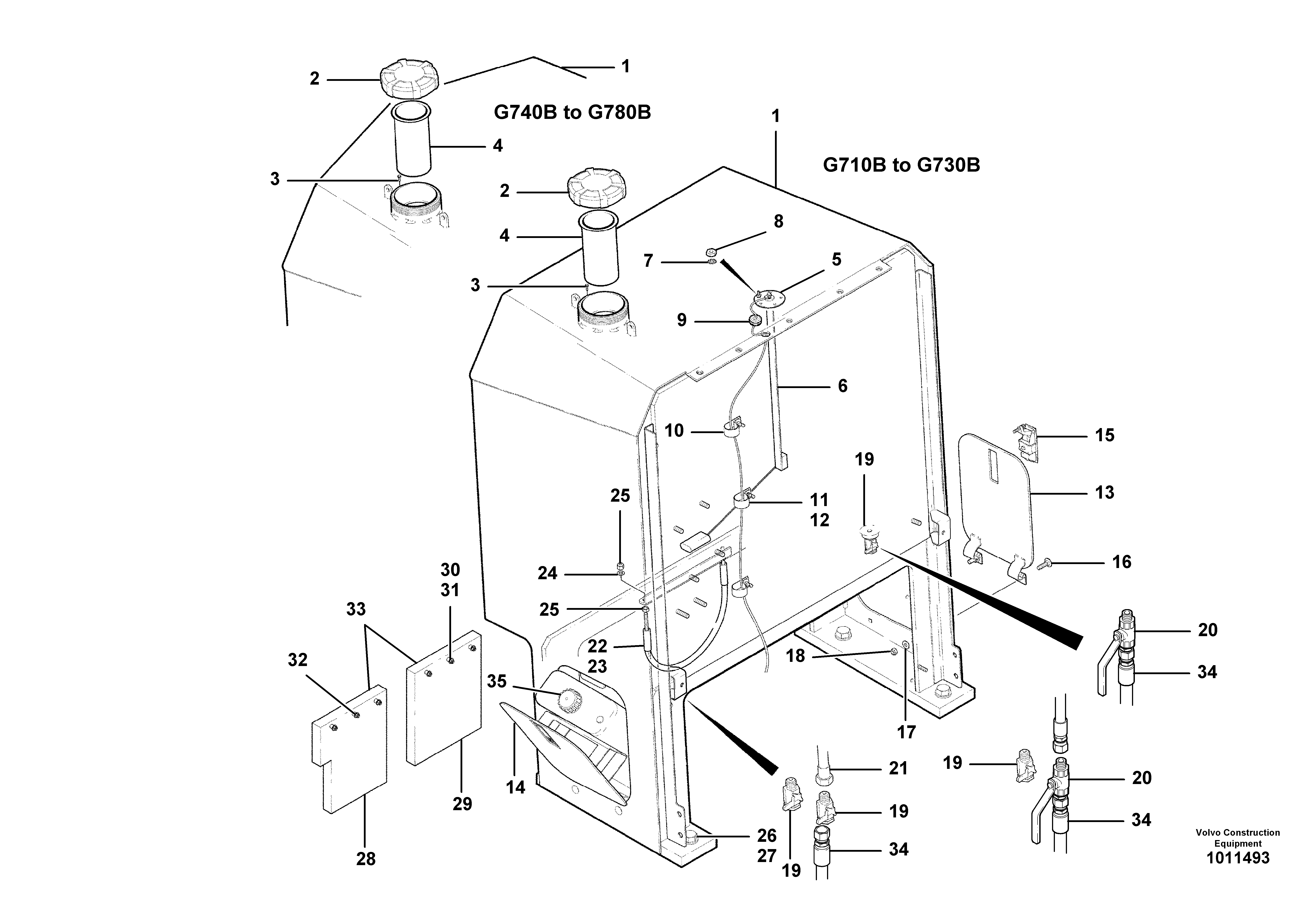 Fuel tank  S/N 36078 - — volvo parts diagram