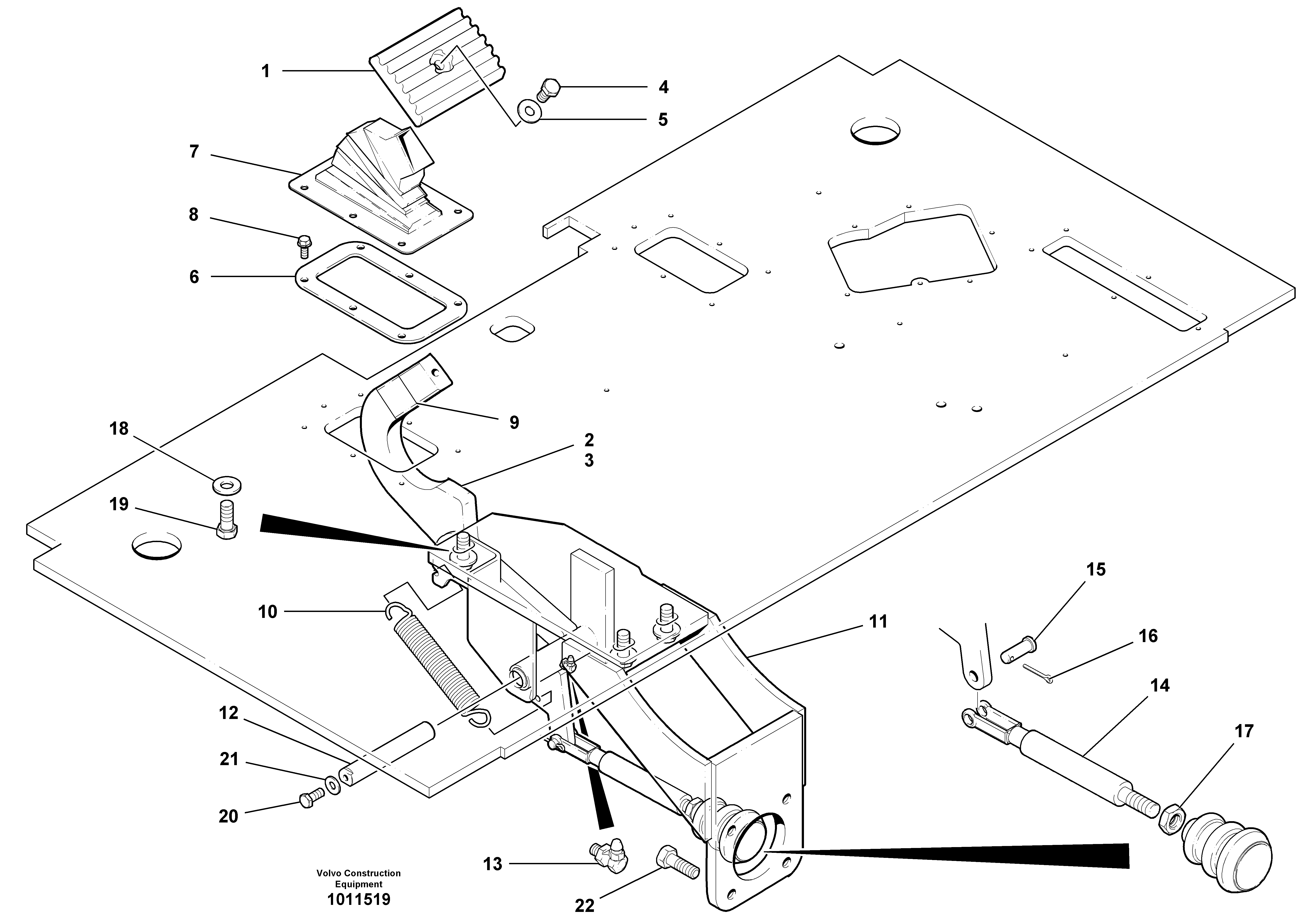 Clutch linkage  S/N 36390 - — volvo parts diagram