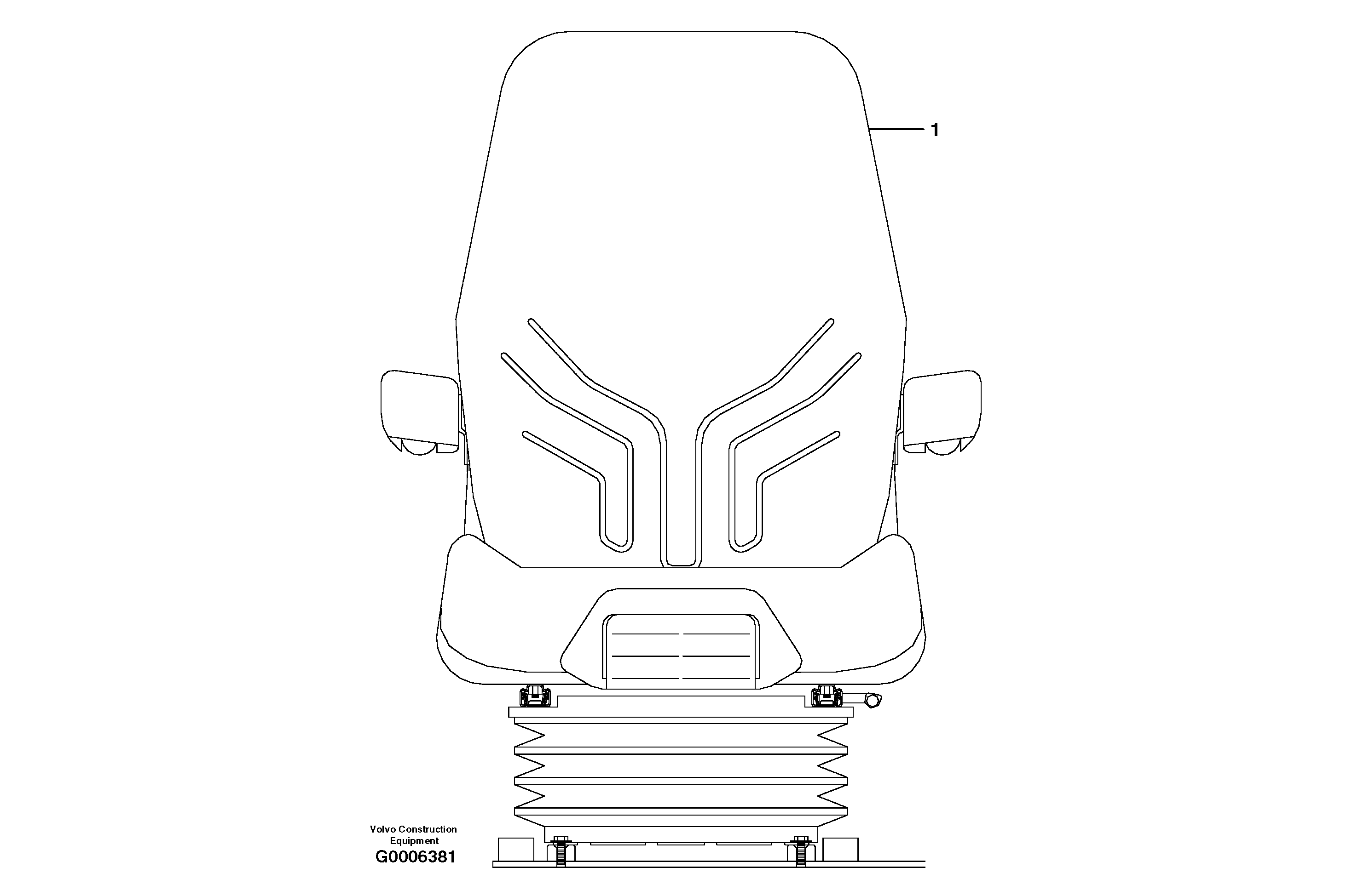 Air suspension seat assembly — volvo parts diagram