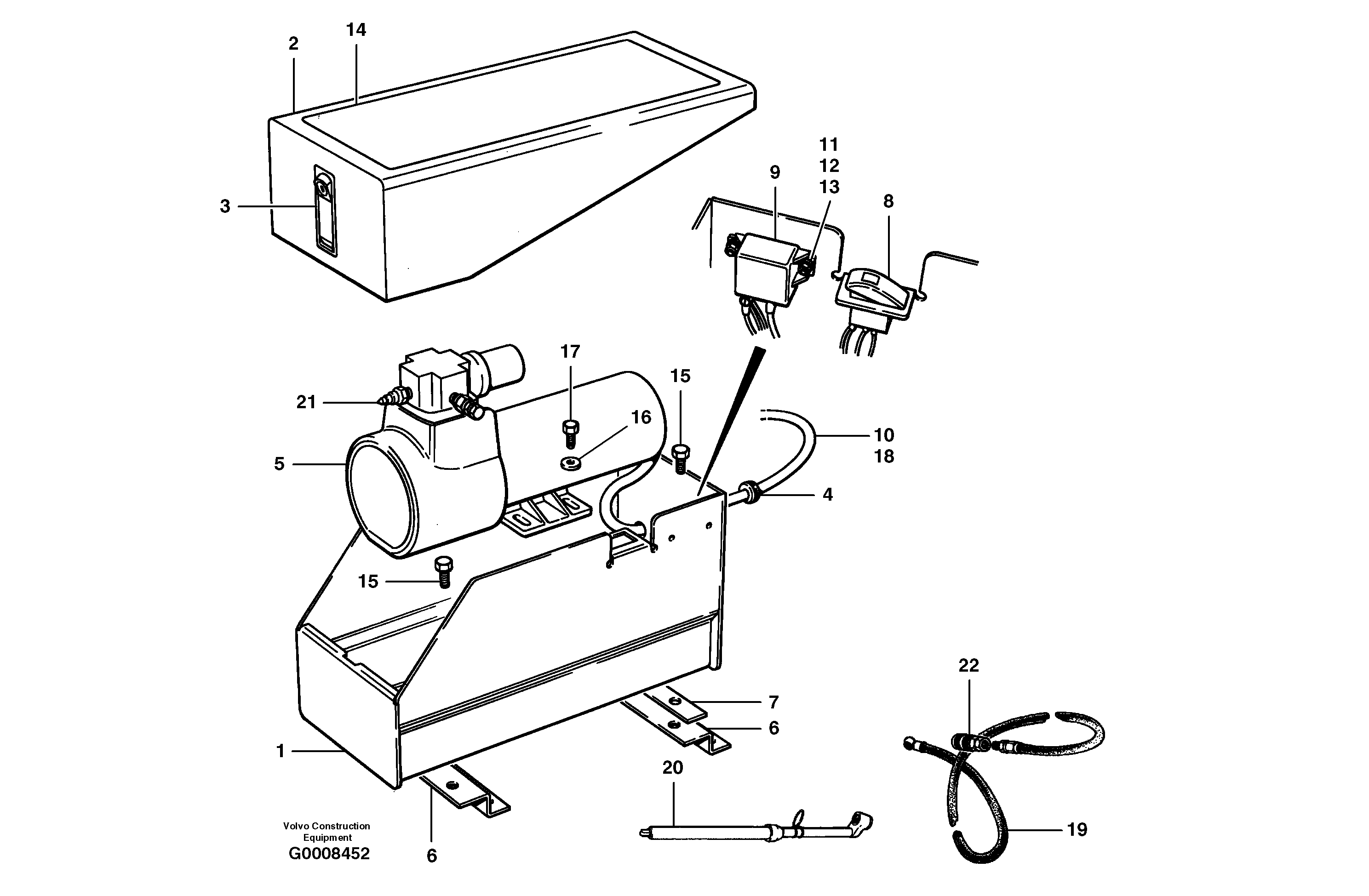 Tire pump  S/N 35000 - 35238 — volvo parts diagram