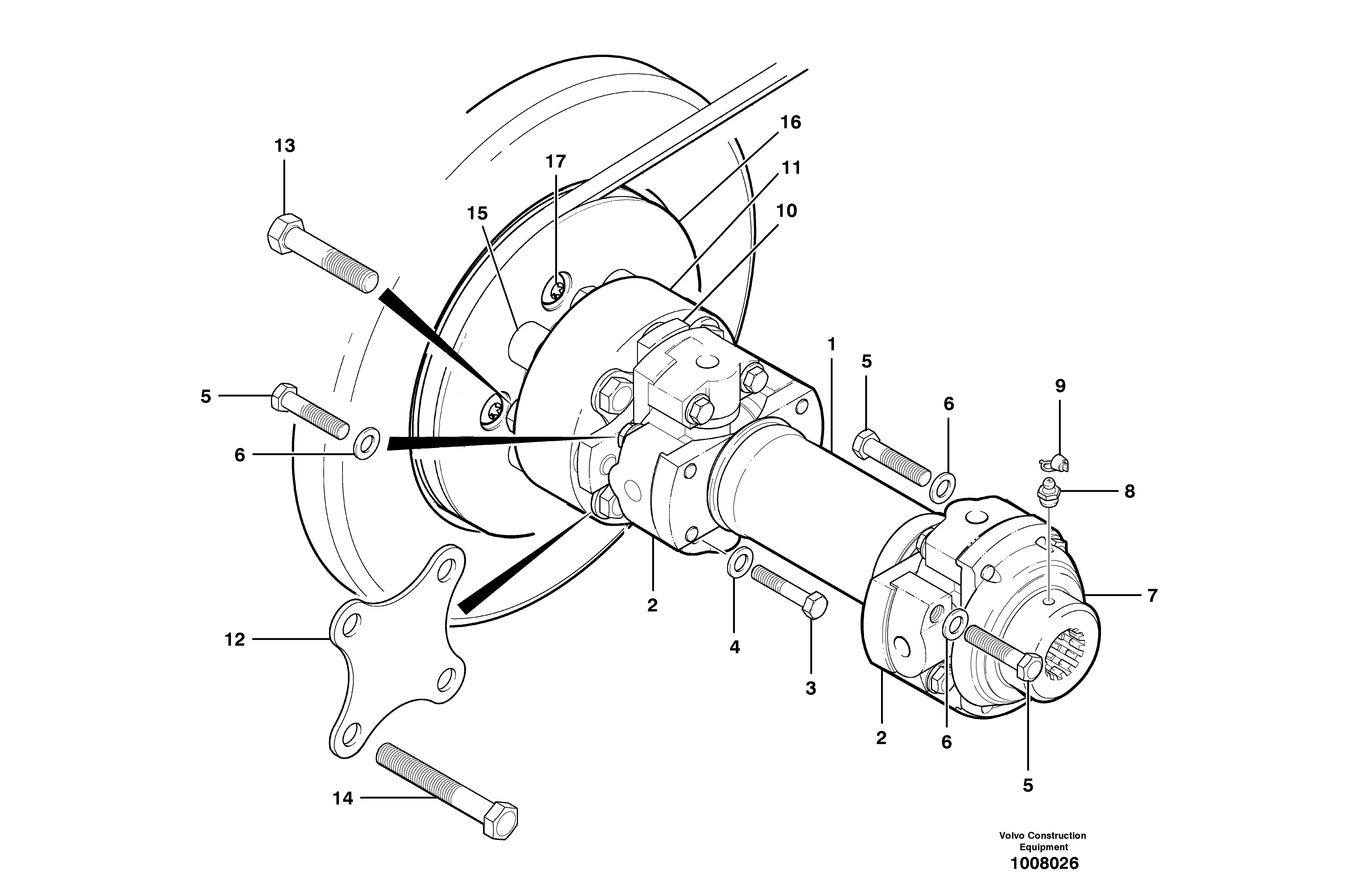 Pump drive shaft  MODEL G710B - G730B - S/N 35050, 35051, 35061 - 37641 — volvo parts diagram