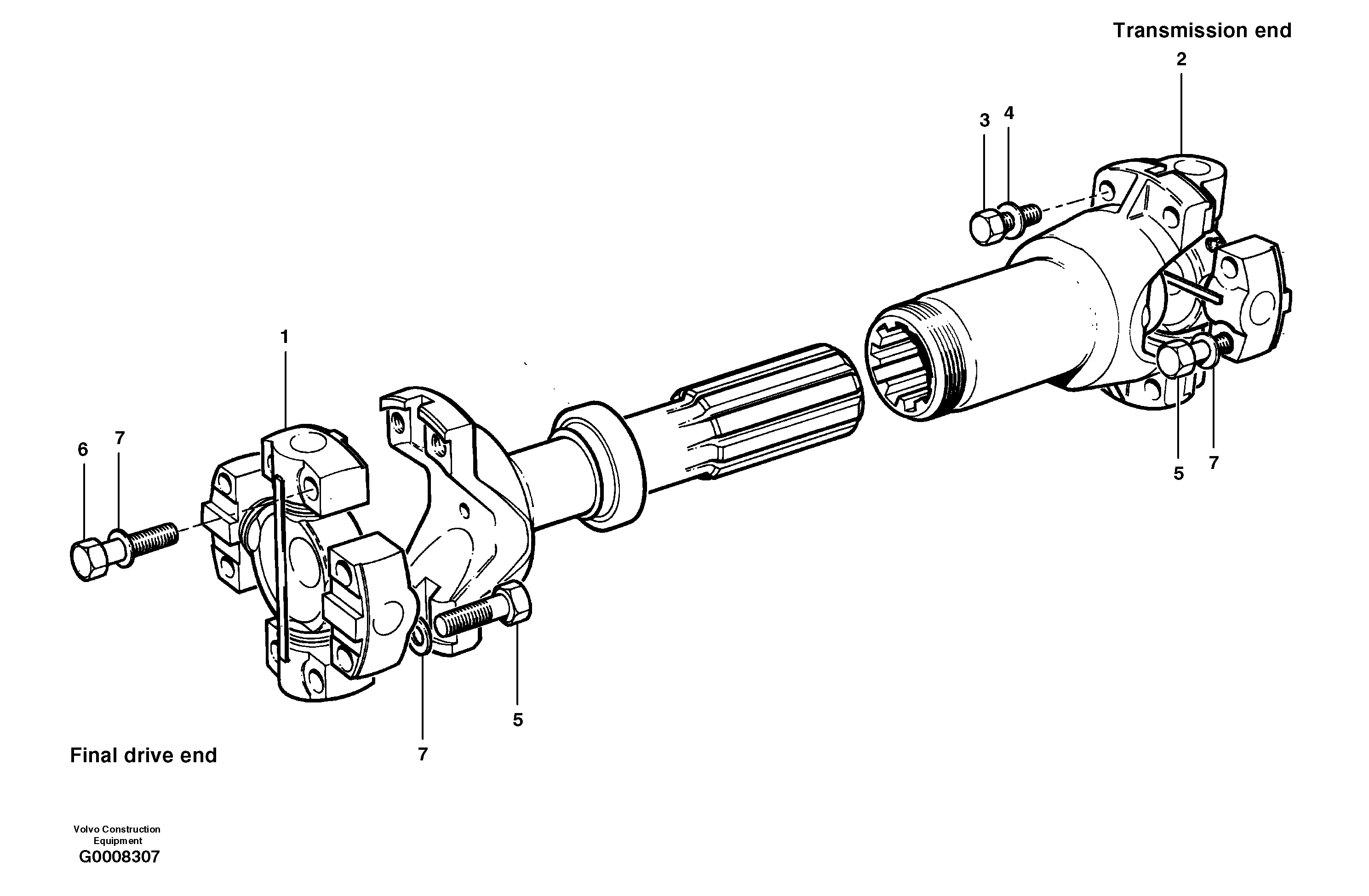 Lower drive shaft — volvo parts diagram