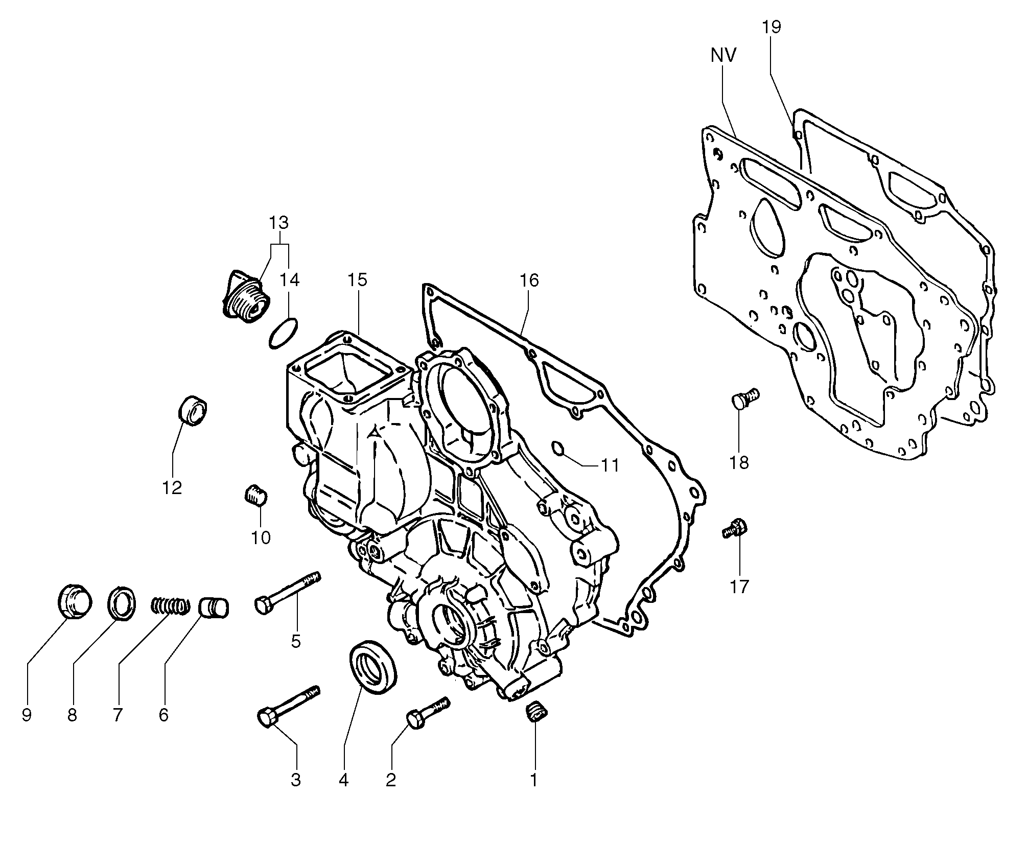 Timing gear casing (us)  L3E-W263ESA — volvo parts diagram