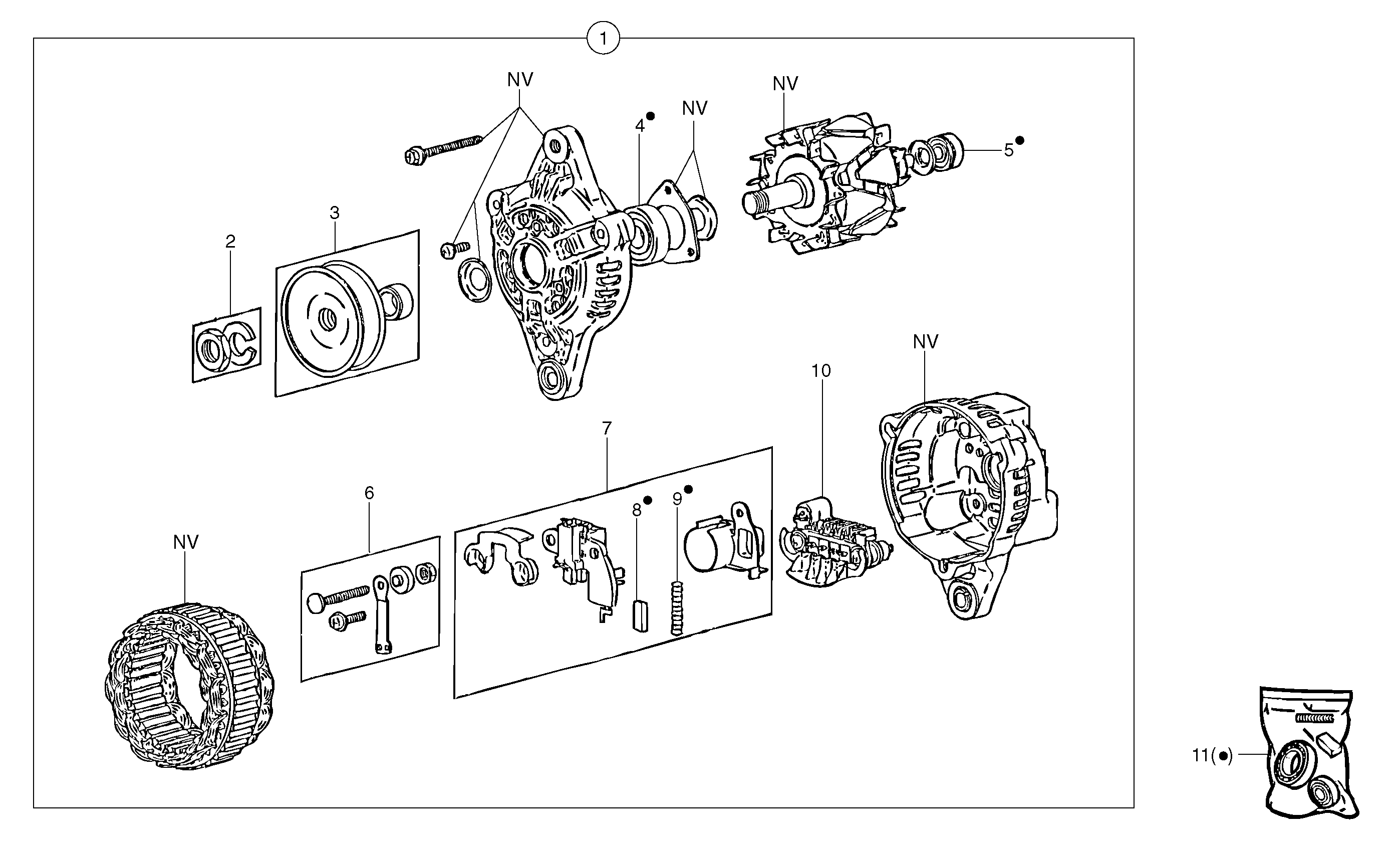 Alternator  L3E2-63ES,ENG - 65214,12V-40A — volvo parts diagram