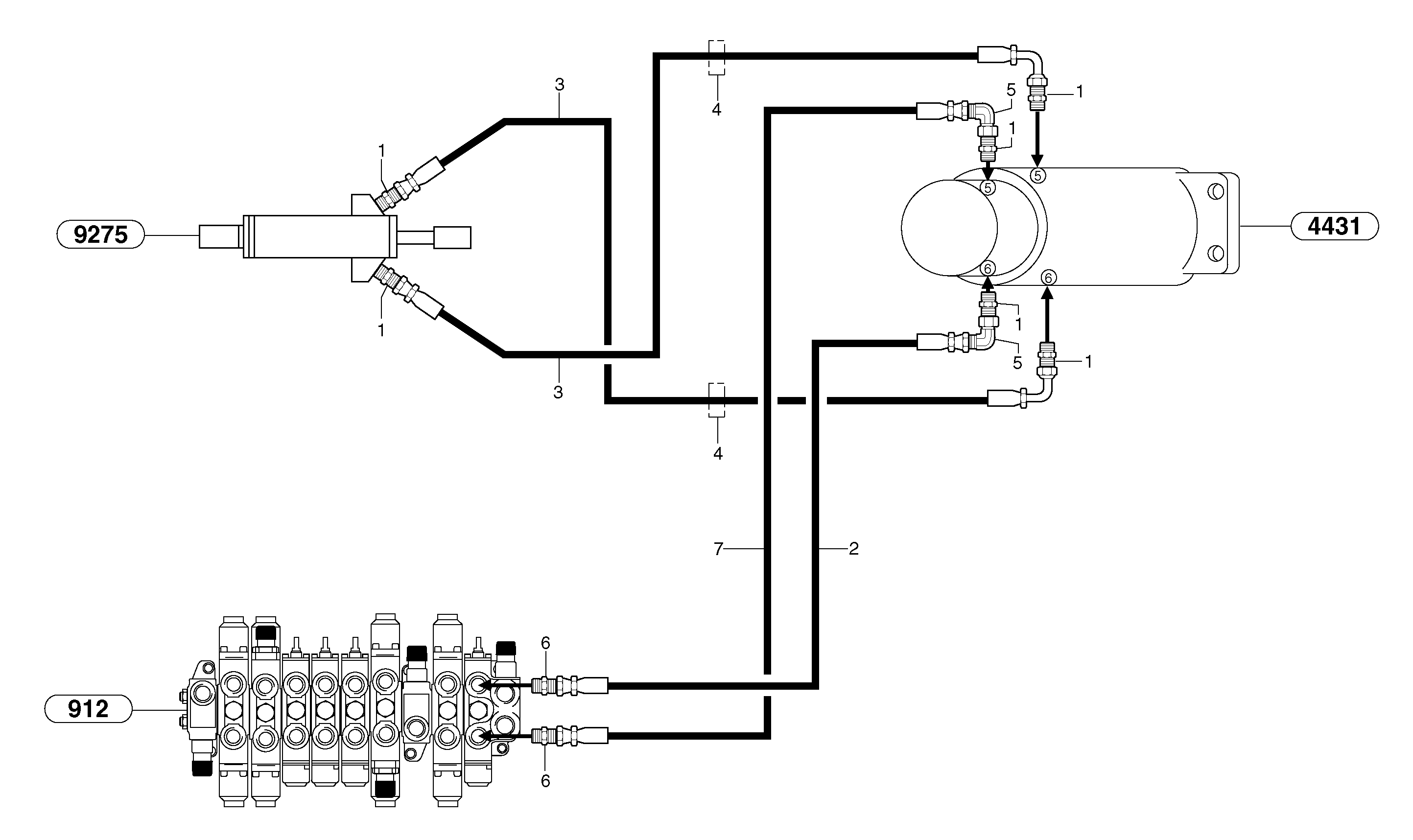 Hydr. circuit. ( dozer blade ) — volvo parts diagram
