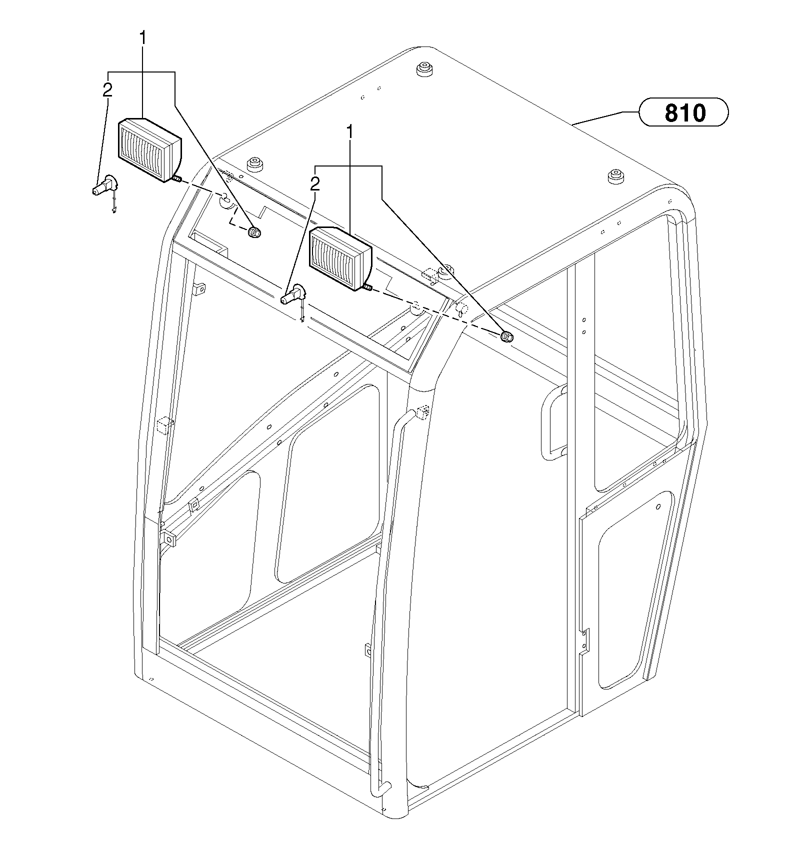 Front headlight on cab  CAB 45/96/001 - CAB 17/99/024 — volvo parts diagram