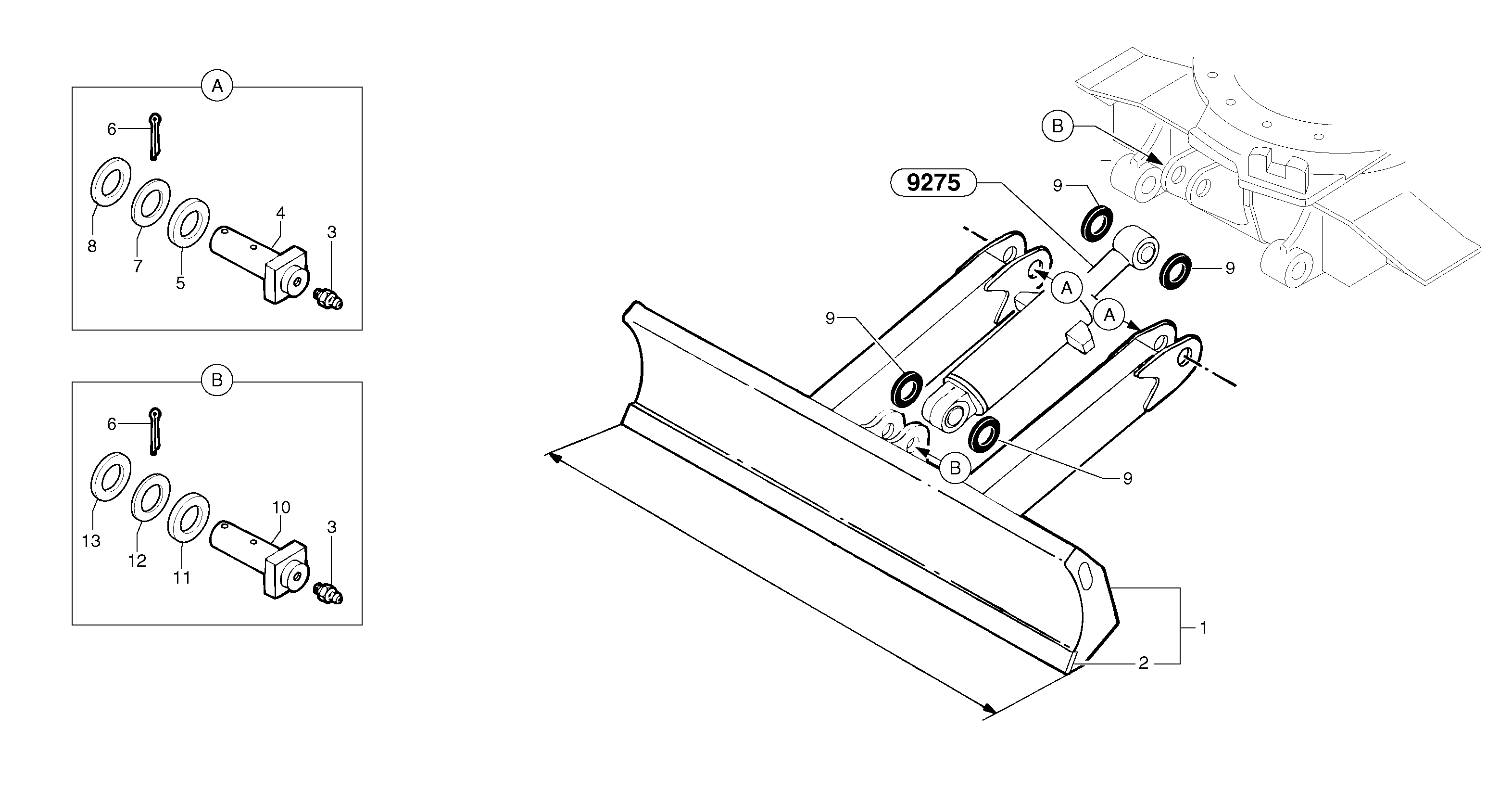 Dozer blade — volvo parts diagram