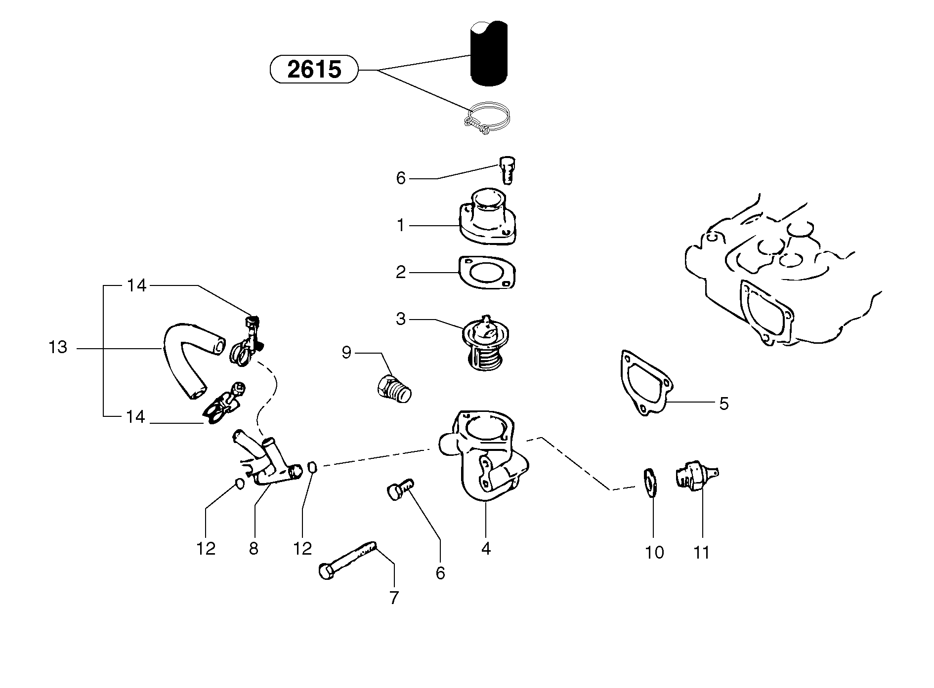 Thermostat — volvo parts diagram