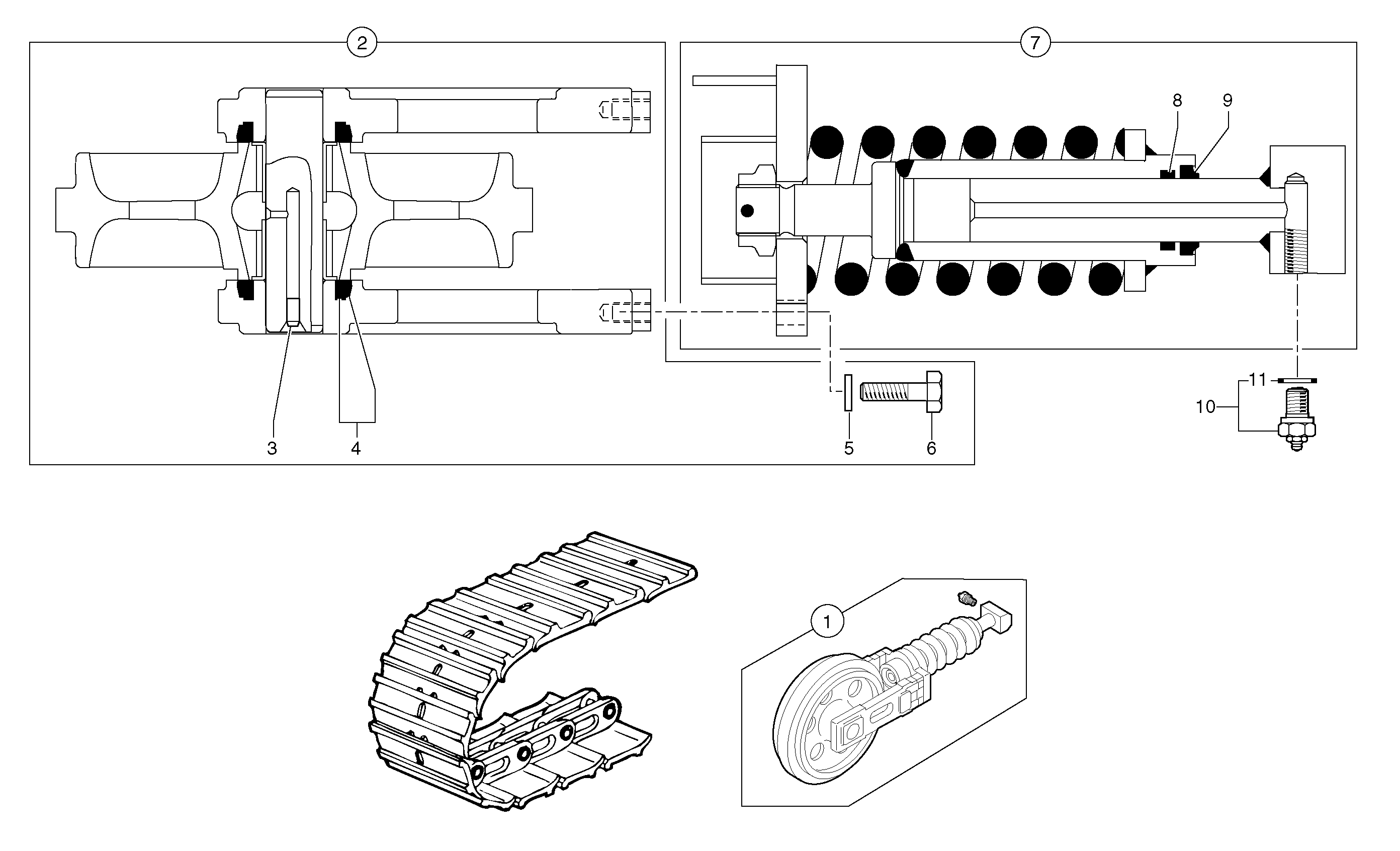Track tensioning ( steel tracks ) — volvo parts diagram