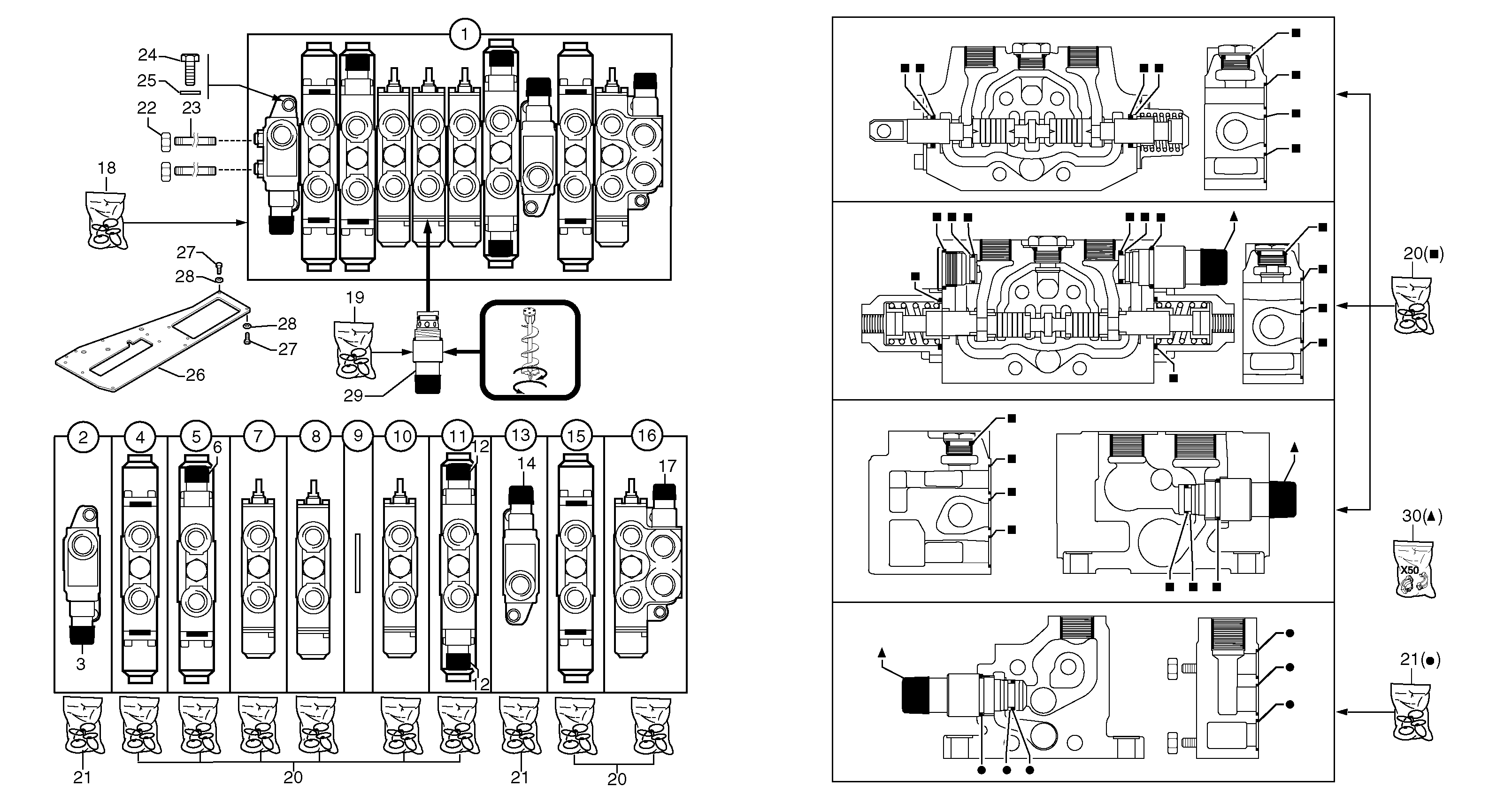 Control valve : 8 spools — volvo parts diagram