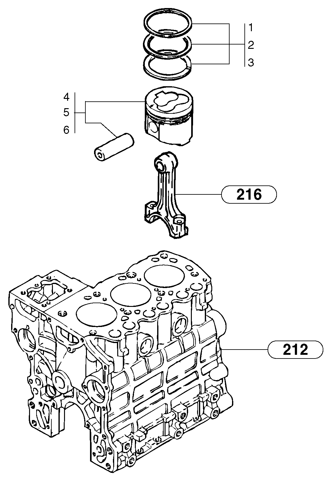 Pistons (us)  L3E-W263ESA — volvo parts diagram