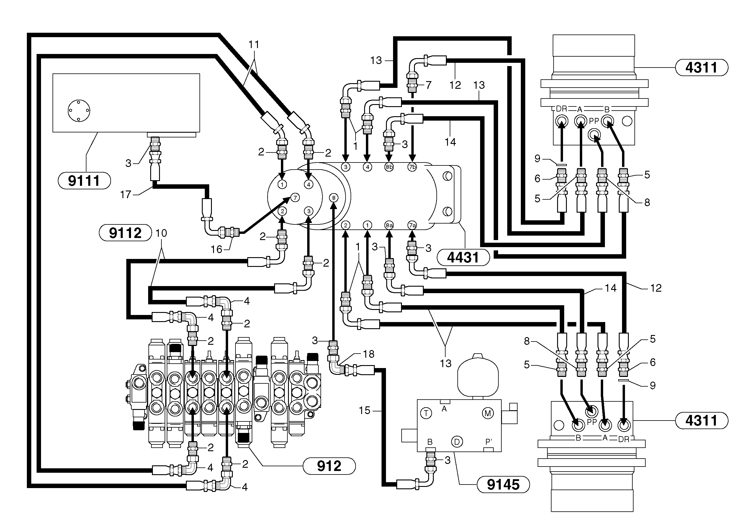Hydr. circuit. ( travelling ) — volvo parts diagram