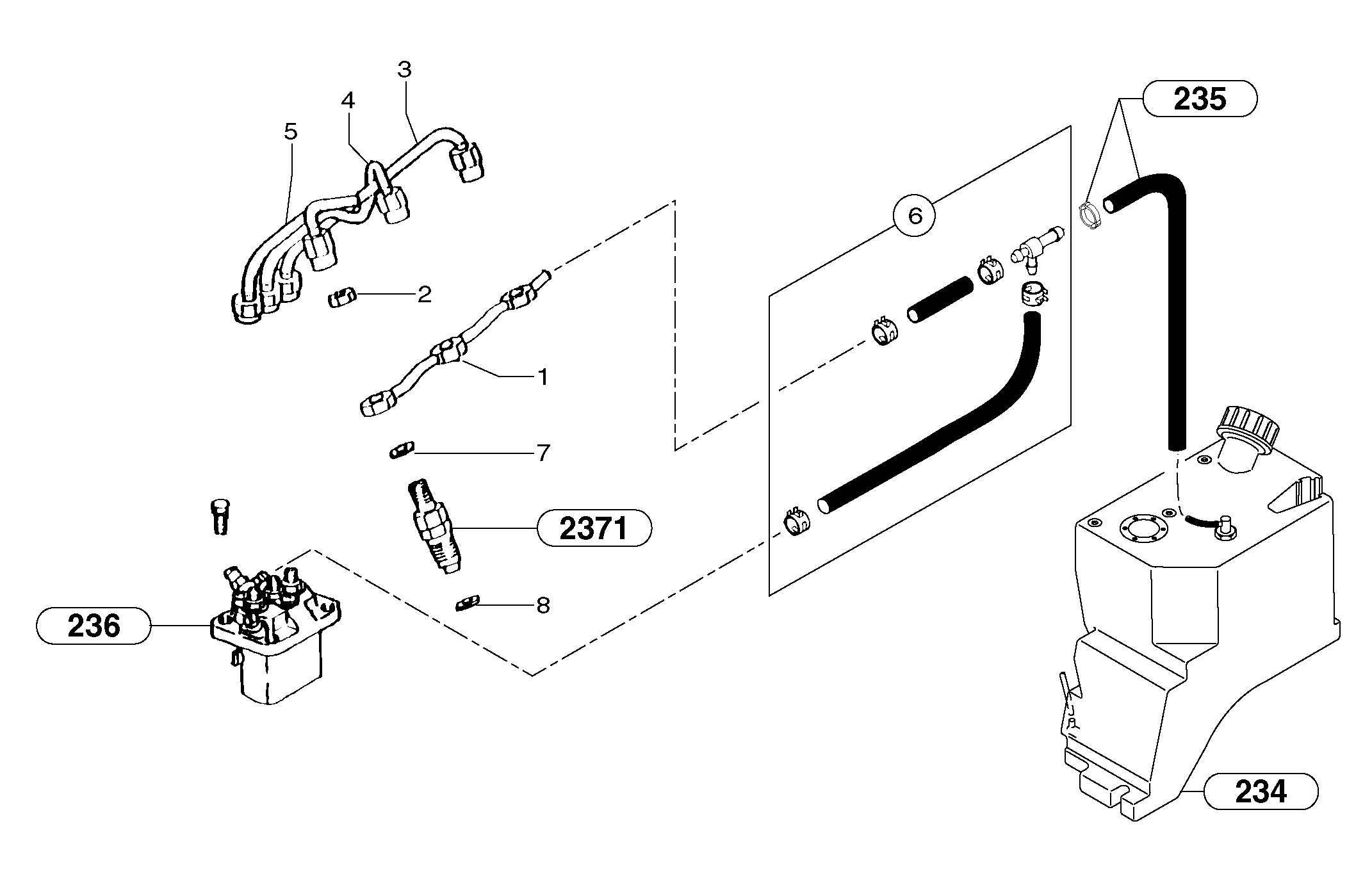 Fuel circuit : injection pump — volvo parts diagram