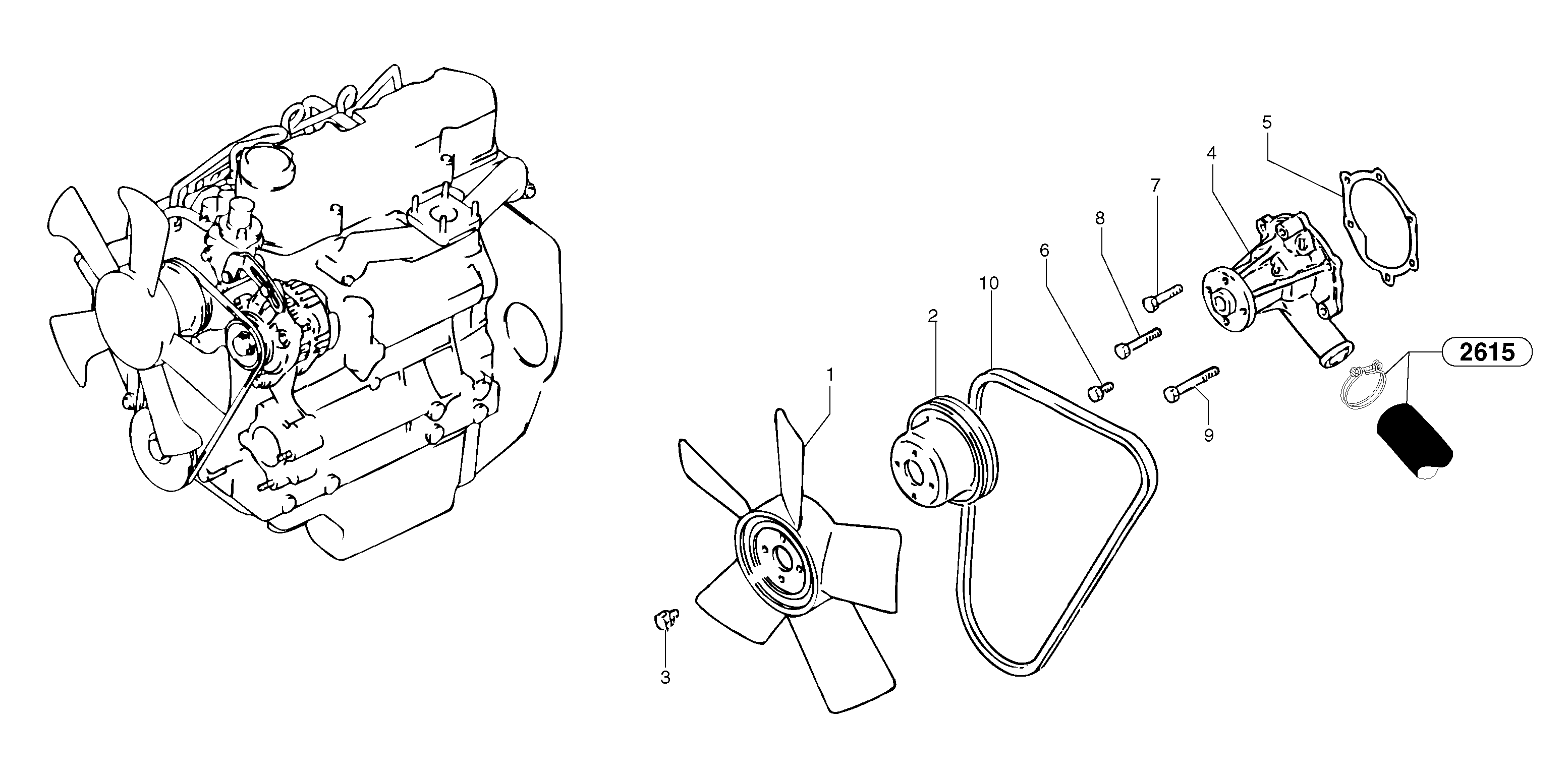 Water pump — volvo parts diagram