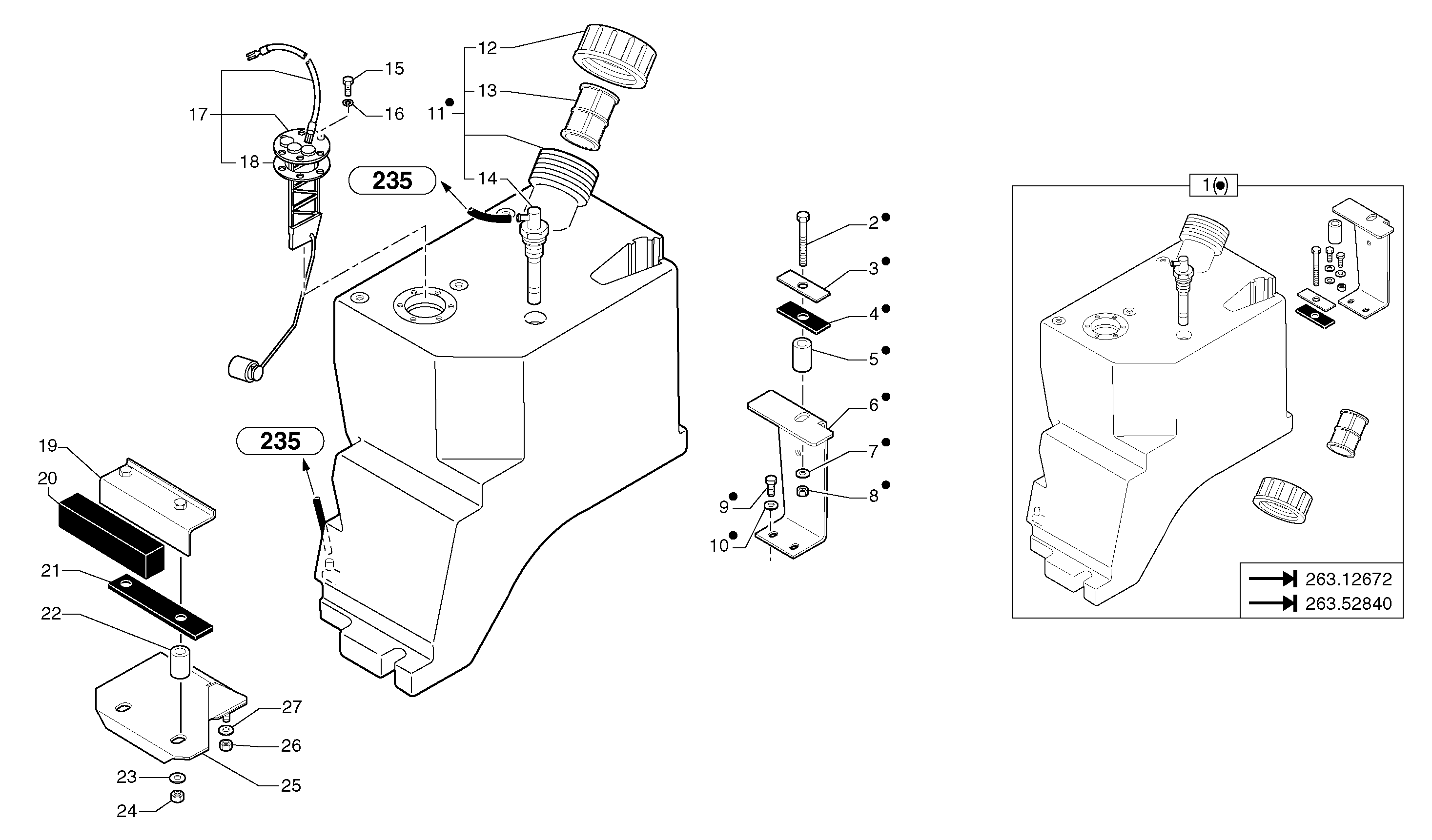 Gas-oil tank — volvo parts diagram